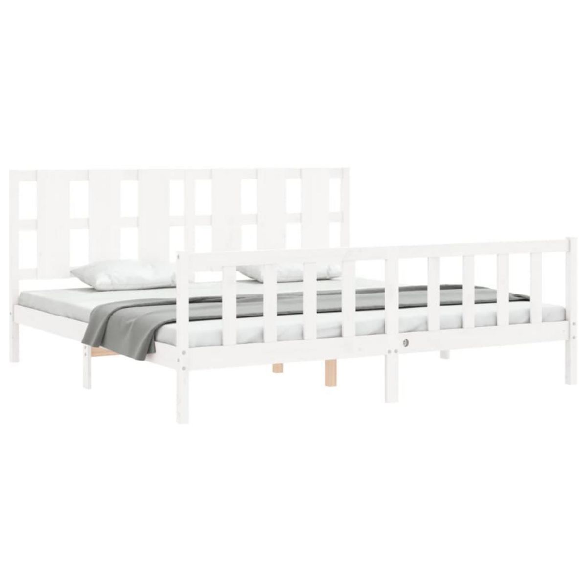 VIDAXL Cadre de lit sans matelas blanc bois de pin massif