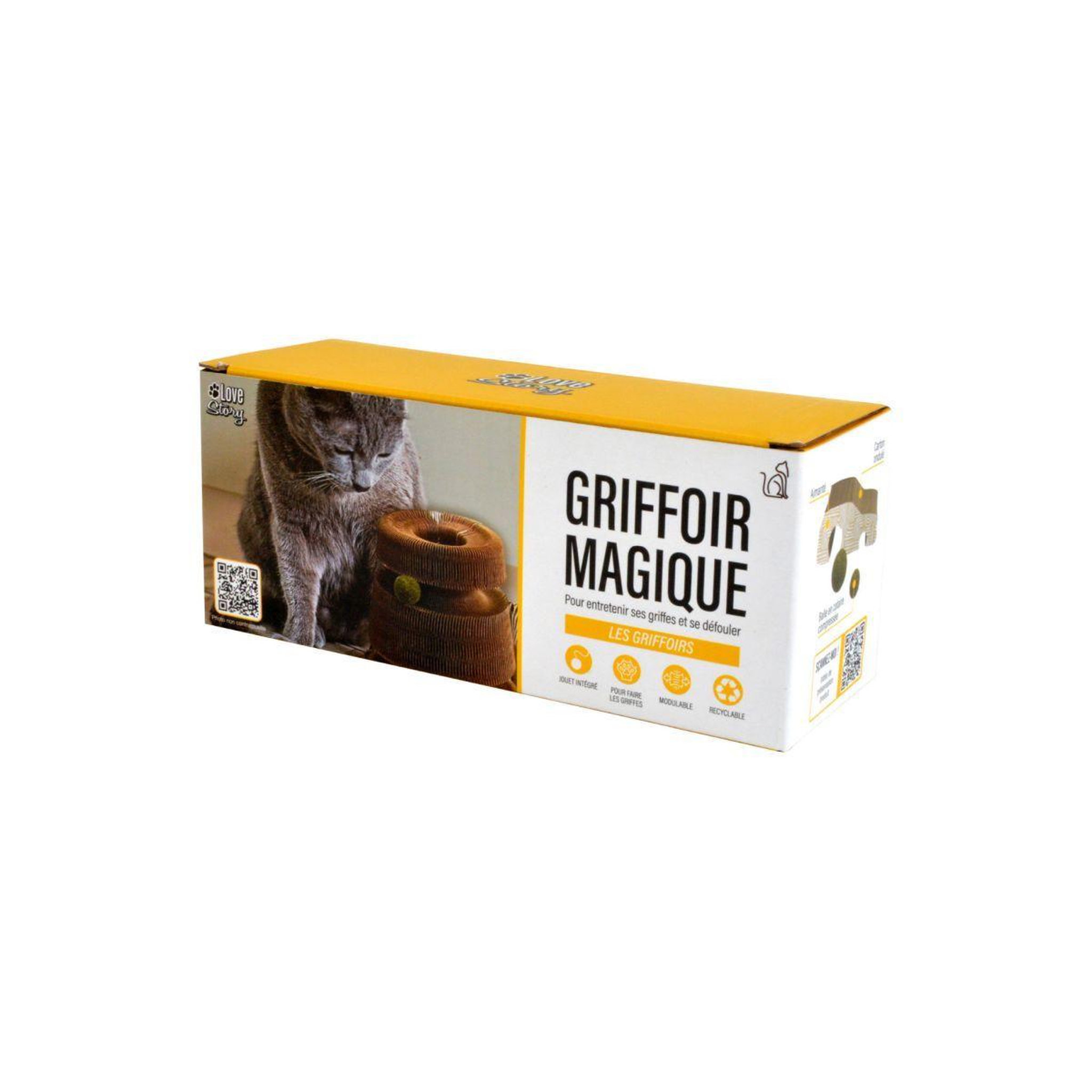 Voir la diapositive 3 : LOVE STORY Jouet Griffoir Pour Chat  Magique  18cm Naturel