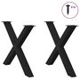 Voir la diapositive 3 : VIDAXL Pieds de table a manger forme de X 2 pcs noir 90x(72-73) cm