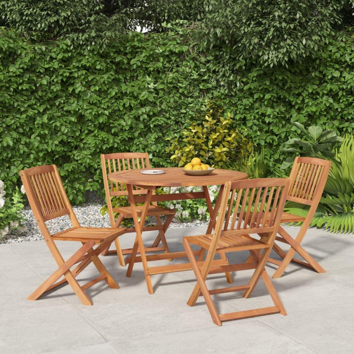 VIDAXL Ensemble a manger de jardin 5 pcs Bois d'acacia solide