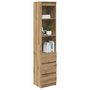 Voir la diapositive 4 : VIDAXL Buffet haut chene artisanal 37,5x35x180 cm bois d'ingenierie