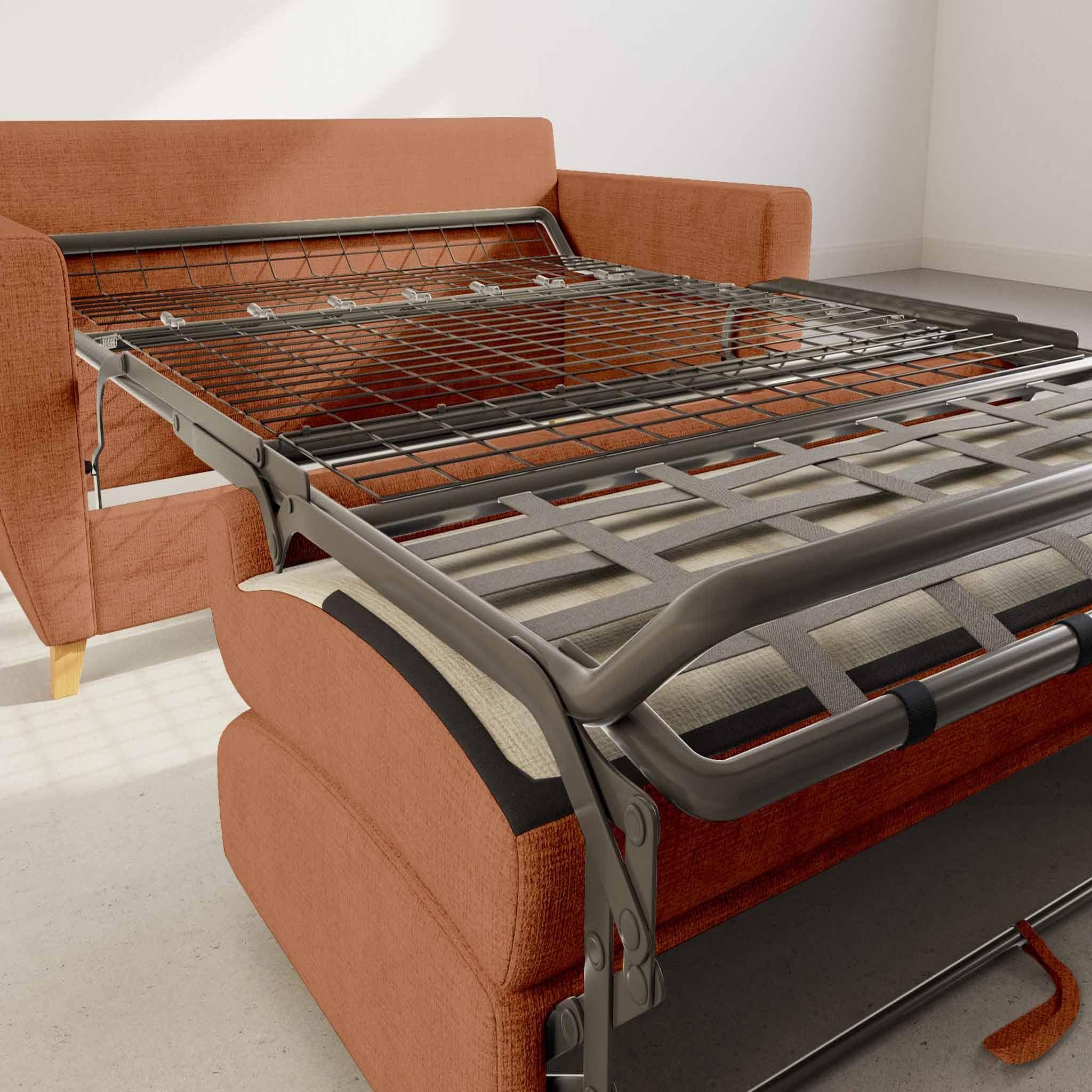 Voir la diapositive 5 : BEST MOBILIER Thibault - canapé lit 3 places convertible express couchage quotidien 140 cm matelas 18 cm en velours texturé