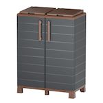 ART PLAST Abri Poubelles 2 Sacs Anthracite - Armoire Cache Poubelle de Tri Sélectif 68 x 37 x 90 cm Terrasse, Restaurant Art Plast