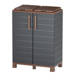 ART PLAST Abri Poubelles 2 Sacs Anthracite - Armoire Cache Poubelle de Tri Sélectif 68 x 37 x 90 cm Terrasse, Restaurant Art Plast