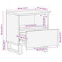 Voir la diapositive 6 : VIDAXL Table de chevet 40x34x46 cm bois de manguier massif blanchi