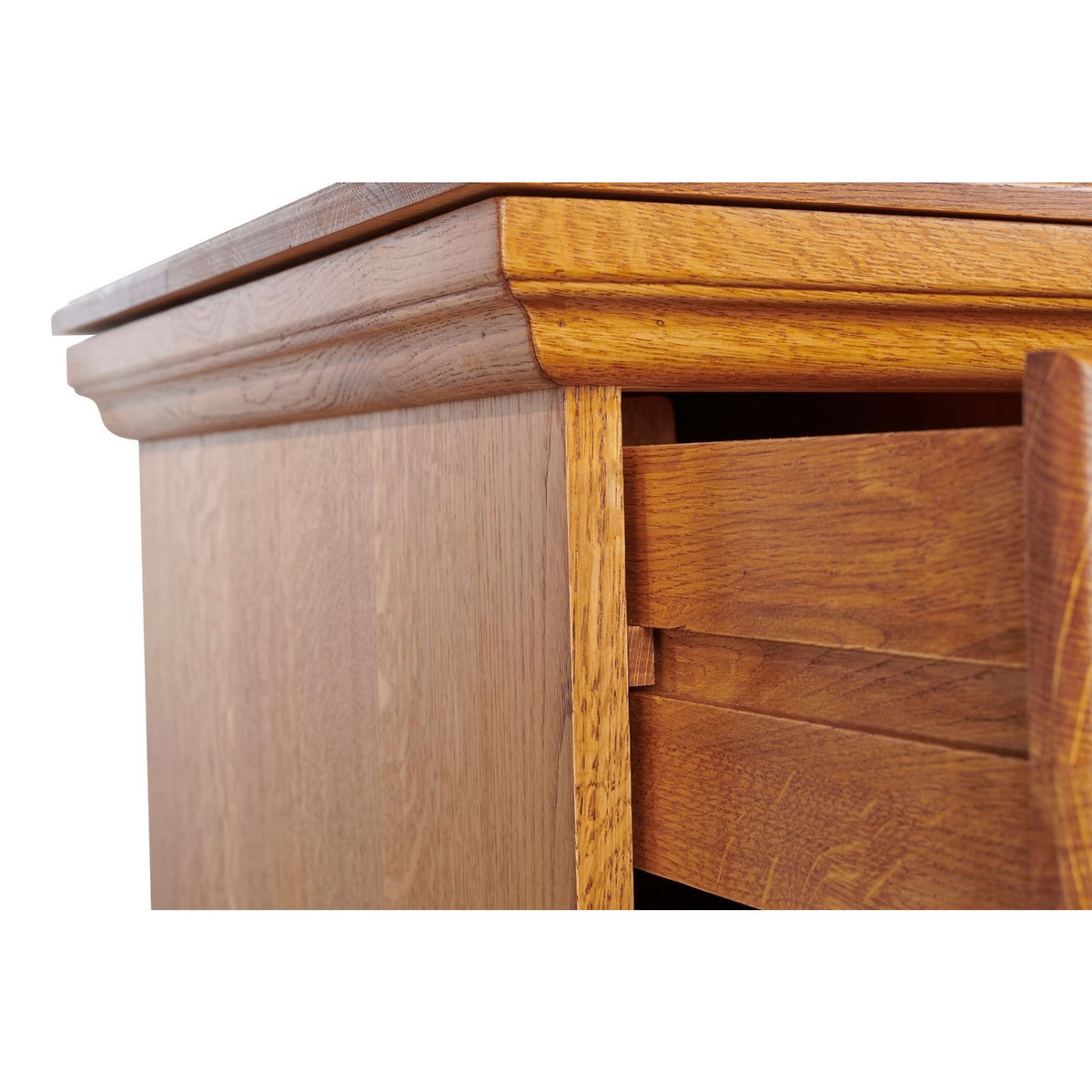 HELLIN Bureau informatique en chêne massif avec tirette pour clavier - LA BRESSE