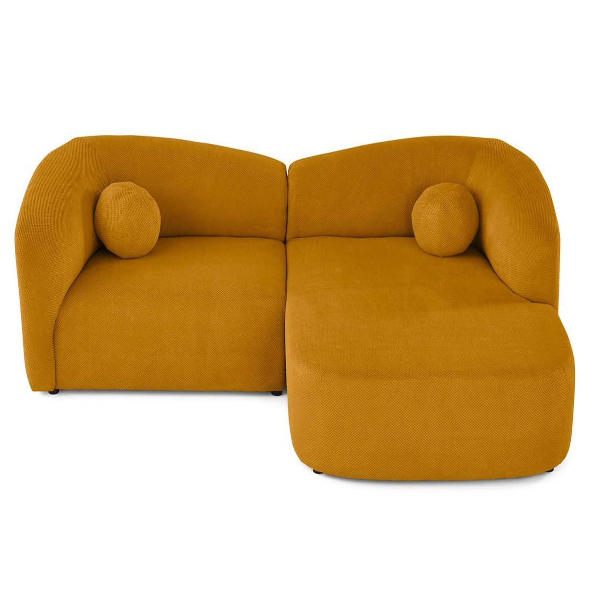 Voir la diapositive 2 : LISA DESIGN Charles - canapé d'angle droit 4 places en velours texturé