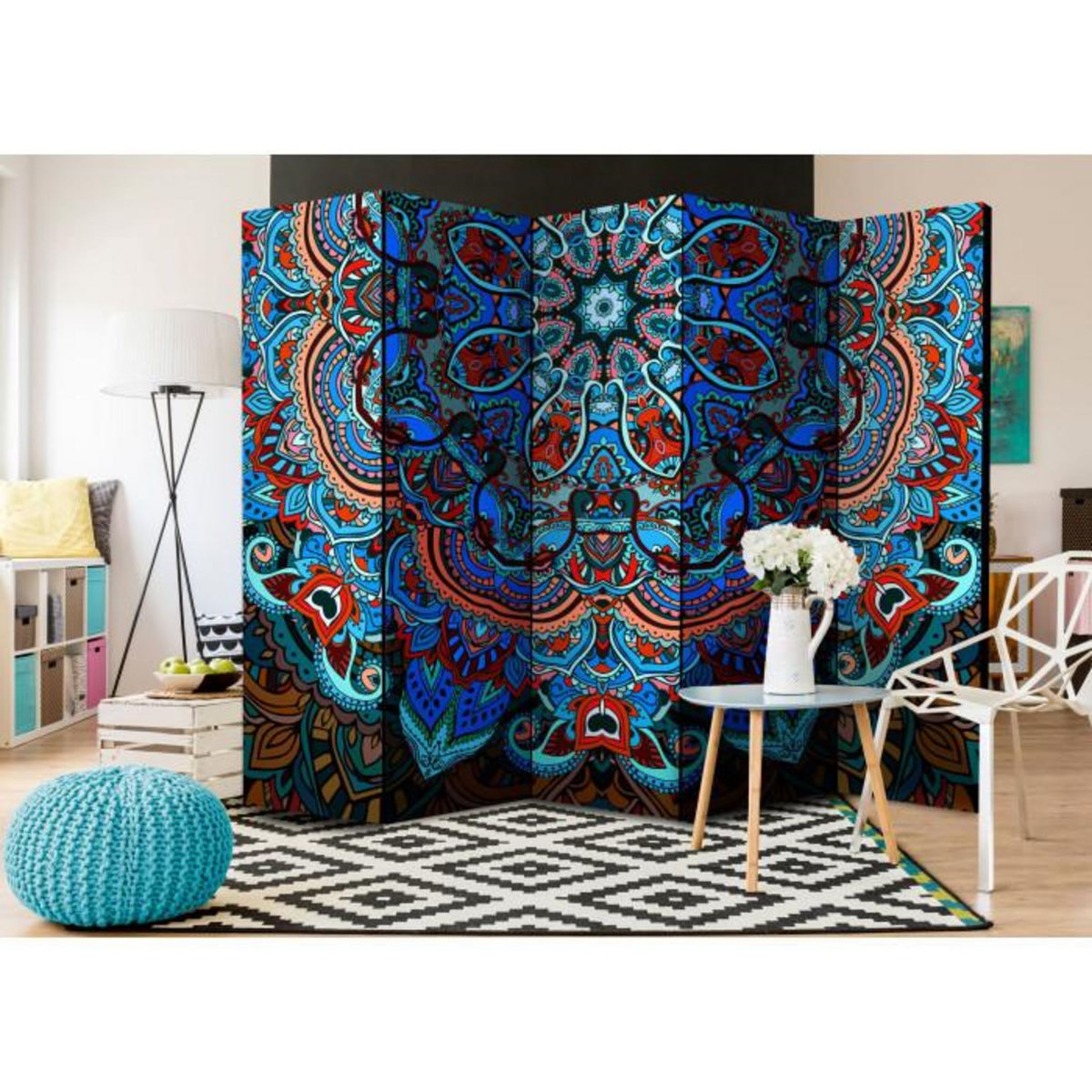 Paris Prix Paravent 5 Volets  Blue Fantasy  172x225cm