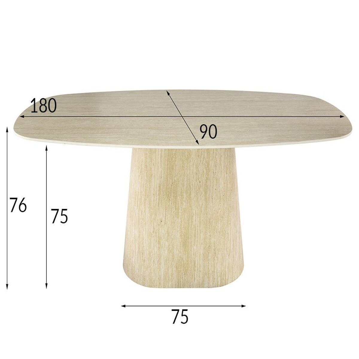 LISA DESIGN Aubin - table à manger - effet travertin - 4 à 6 personnes