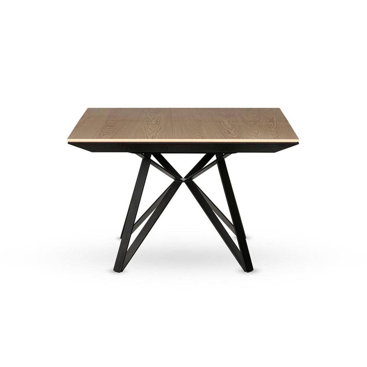 LISA DESIGN Belize - table à manger carrée extensible - effet bois et métal - 4 à 8 personnes