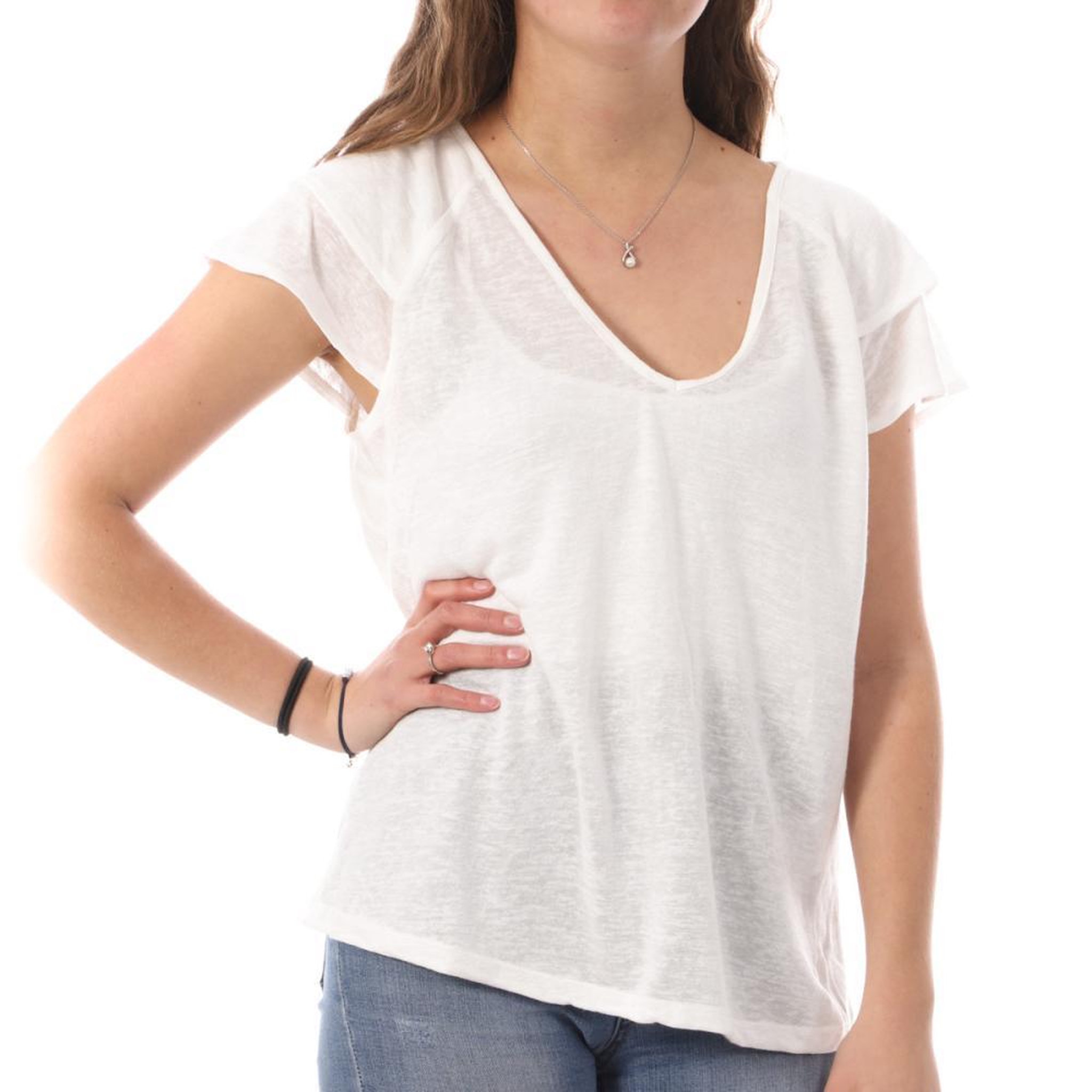 Vero Moda T shirt  Femme Vero Moda Lina. Coloris disponibles : Blanc