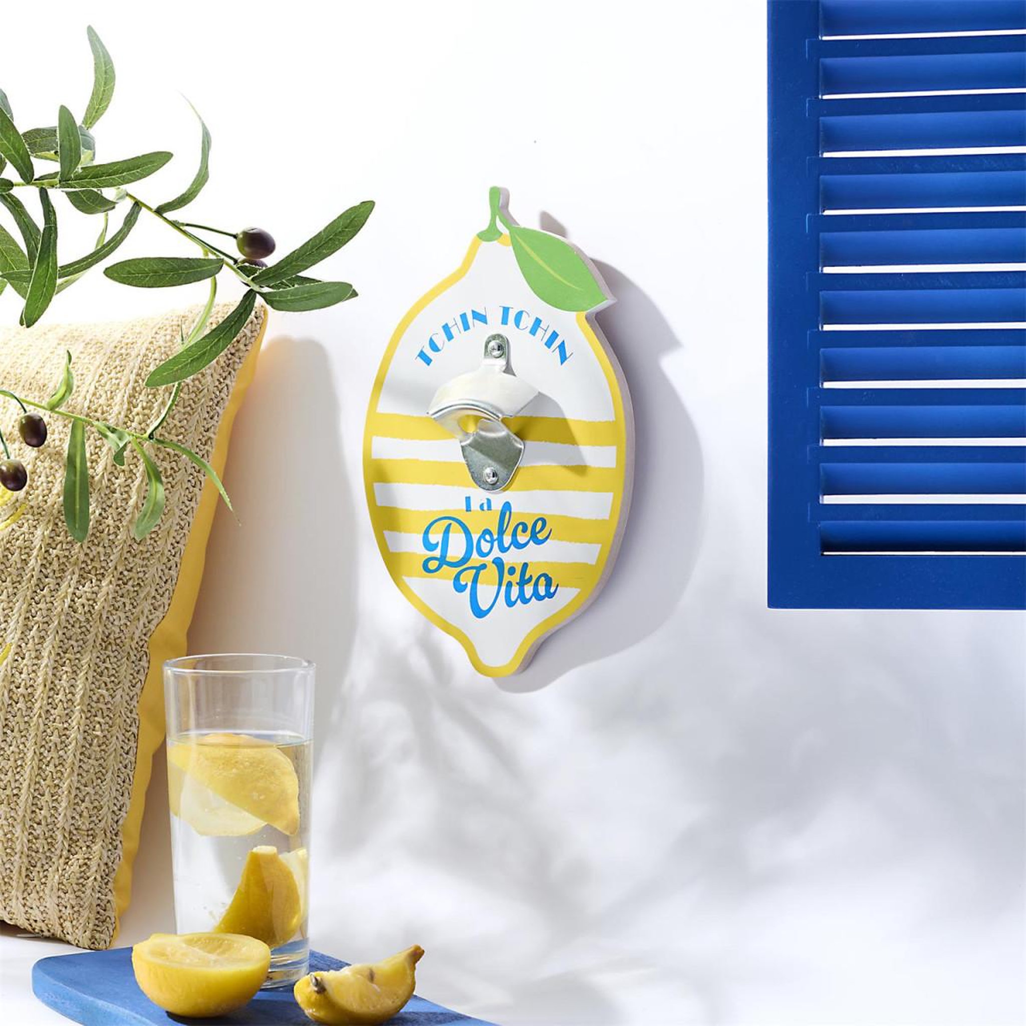 Voir la diapositive 2 : The Home Deco Factory Décapsuleur mural  dolce vita  26cm jaune