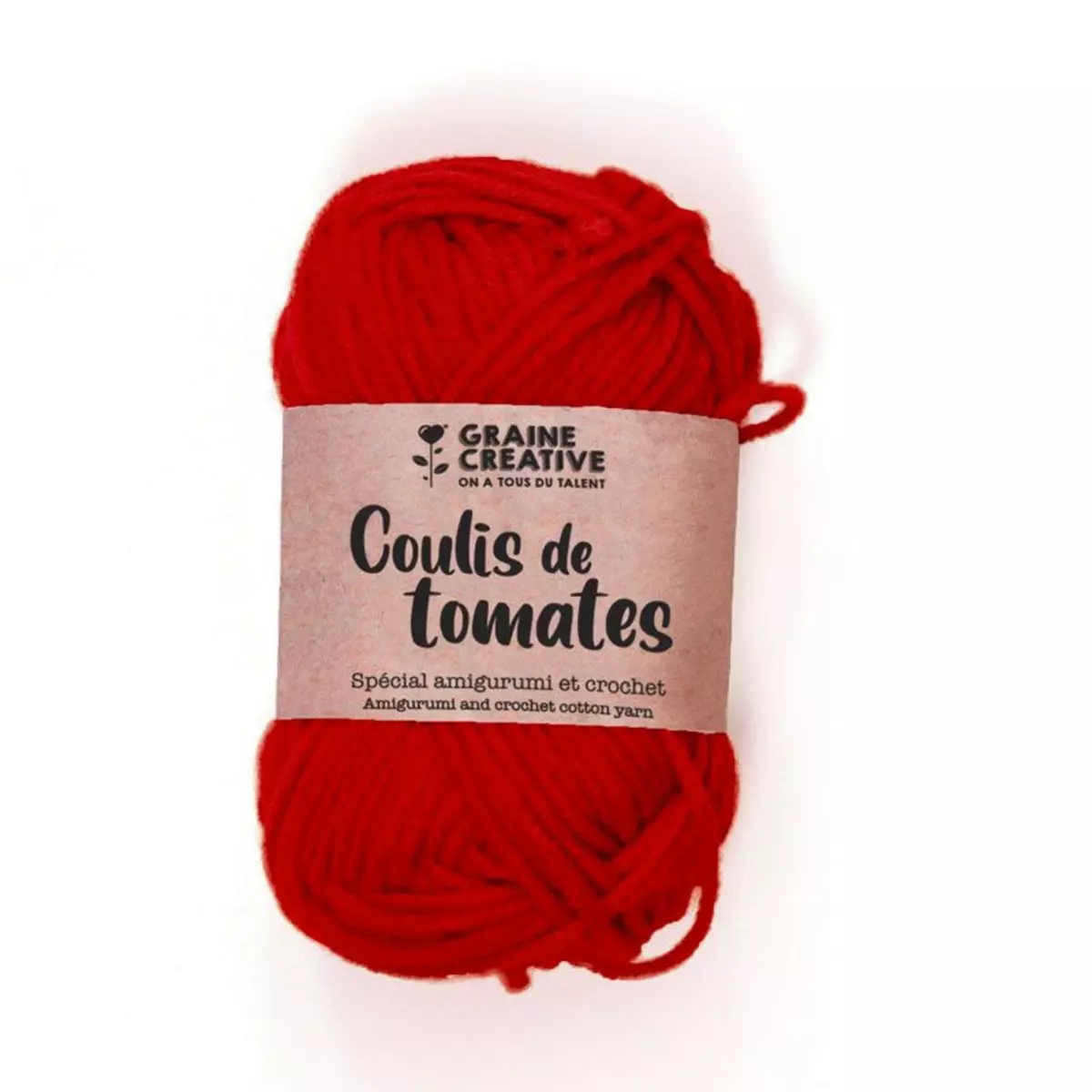 Graine créative Fil de coton spécial crochet et amigurumi 55 m - rouge