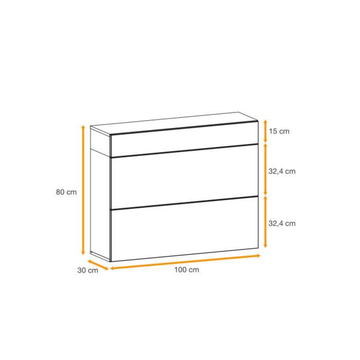 Paris Prix Buffet 2 Portes & 1 Tiroir  Easy  100cm Naturel