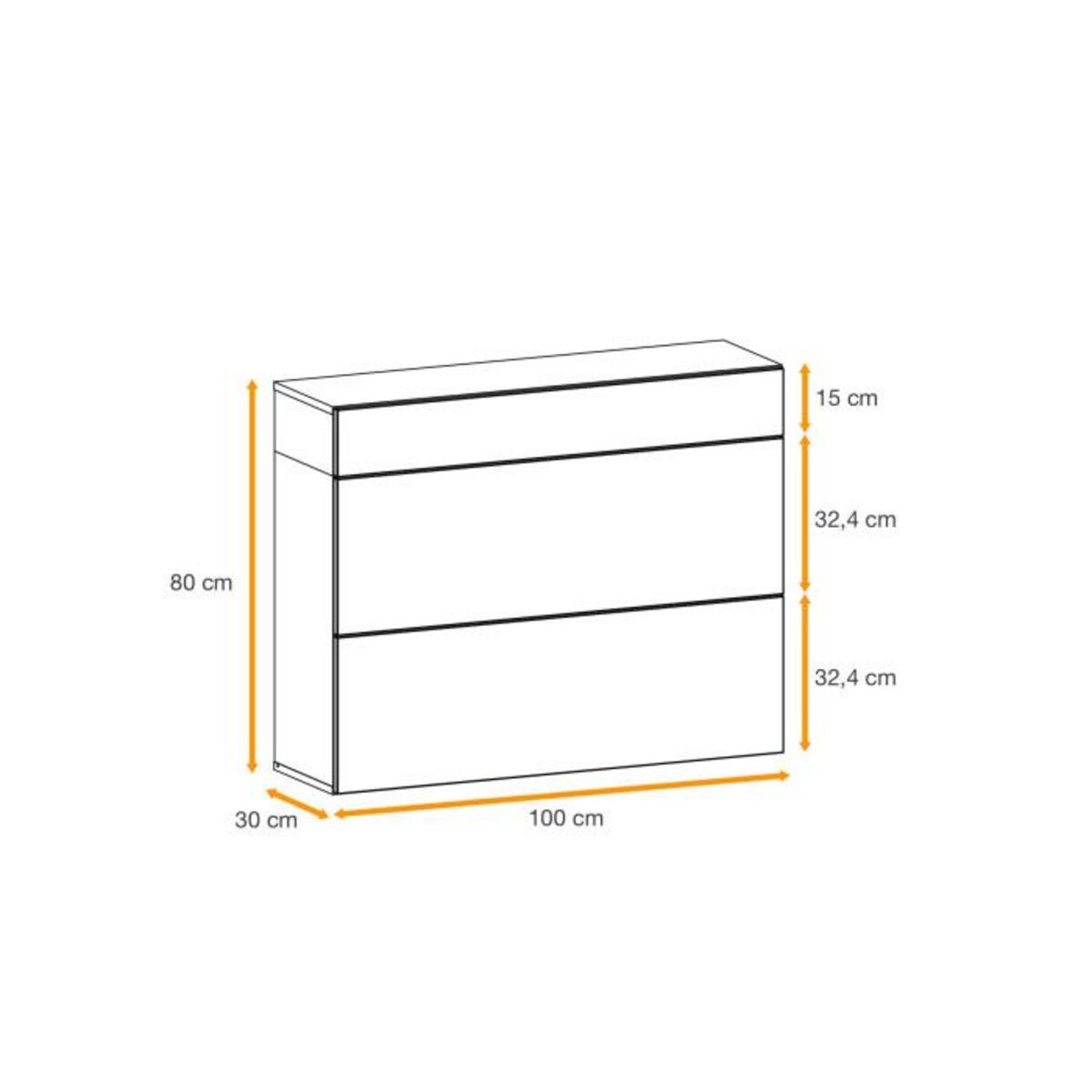 Paris Prix Buffet 2 Portes & 1 Tiroir  Easy  100cm Naturel