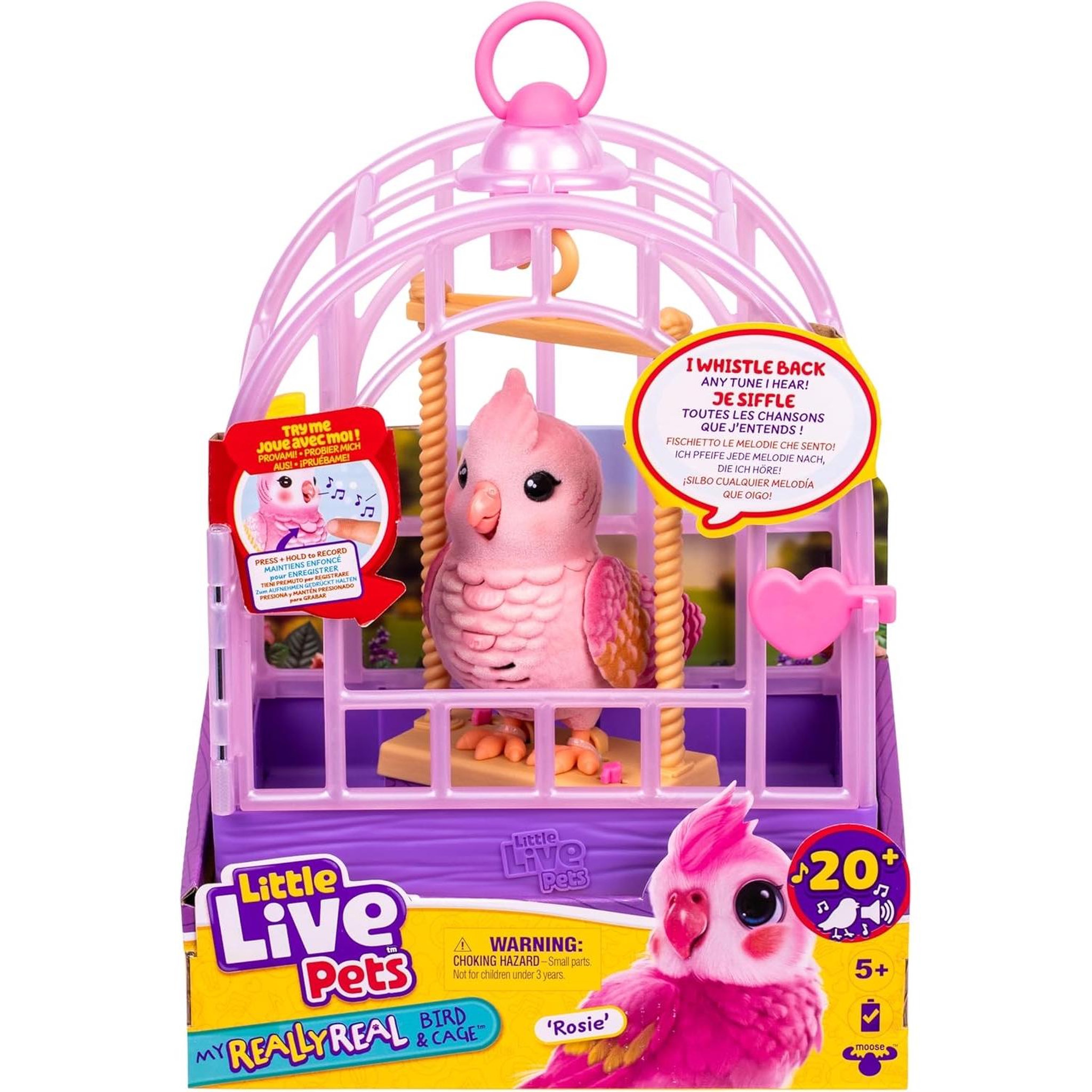 MOOSE TOYS Little Live Pets Rosie et la cage à oiseaux
