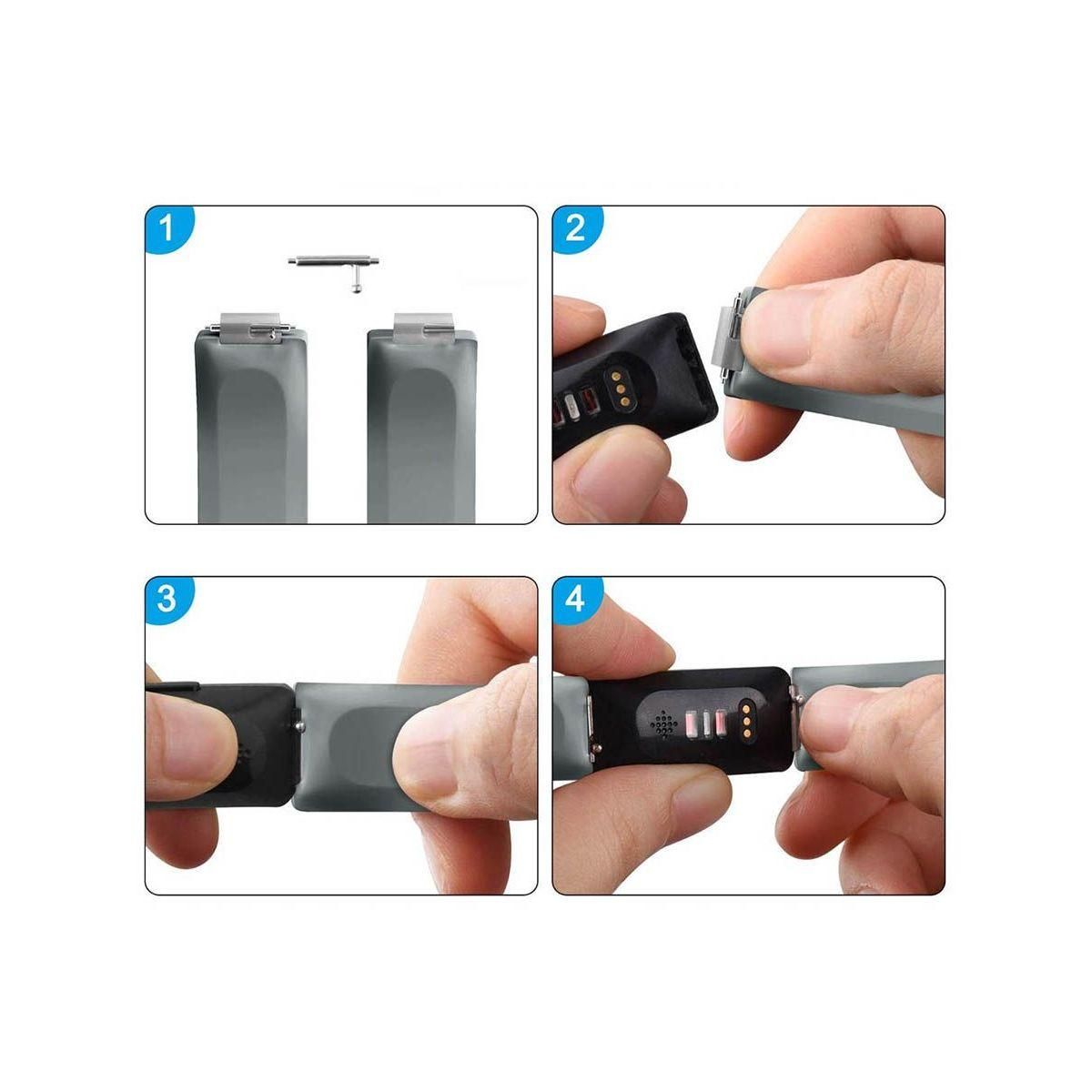 IBROZ Bracelet Fitbit Inspire 1/2 Silicone blanc