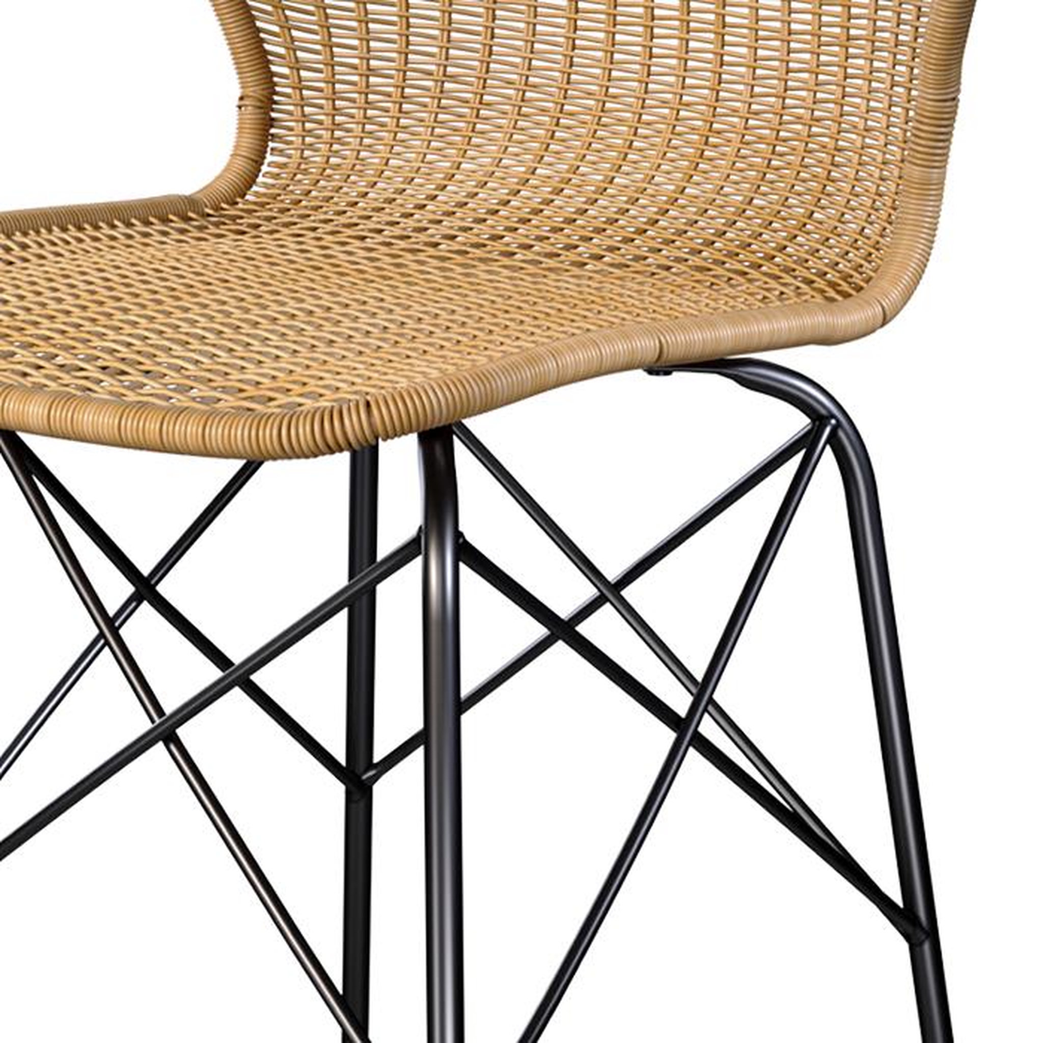 Voir la diapositive 3 : Rendez vous déco Lot de 2 chaises pour îlot central 63 cm en résine tressée marron - Palma