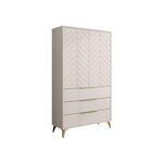 BEST MOBILIER Boccioni - buffet haut - beige - 3 tiroirs et 2 portes - 104x180 cm. Coloris disponibles : Beige