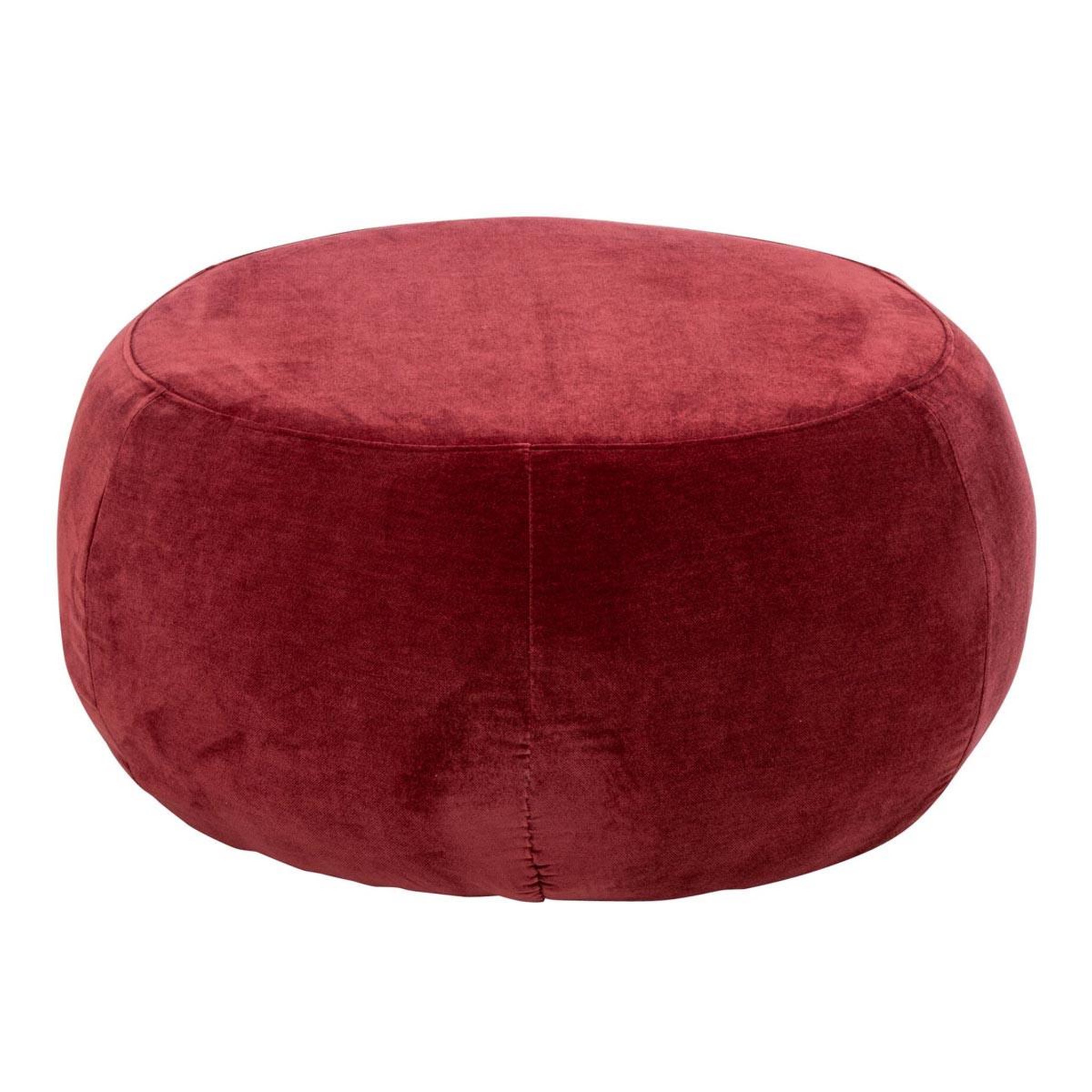 J-LINE Pouf rond en tissu  macaron  79cm bordeaux