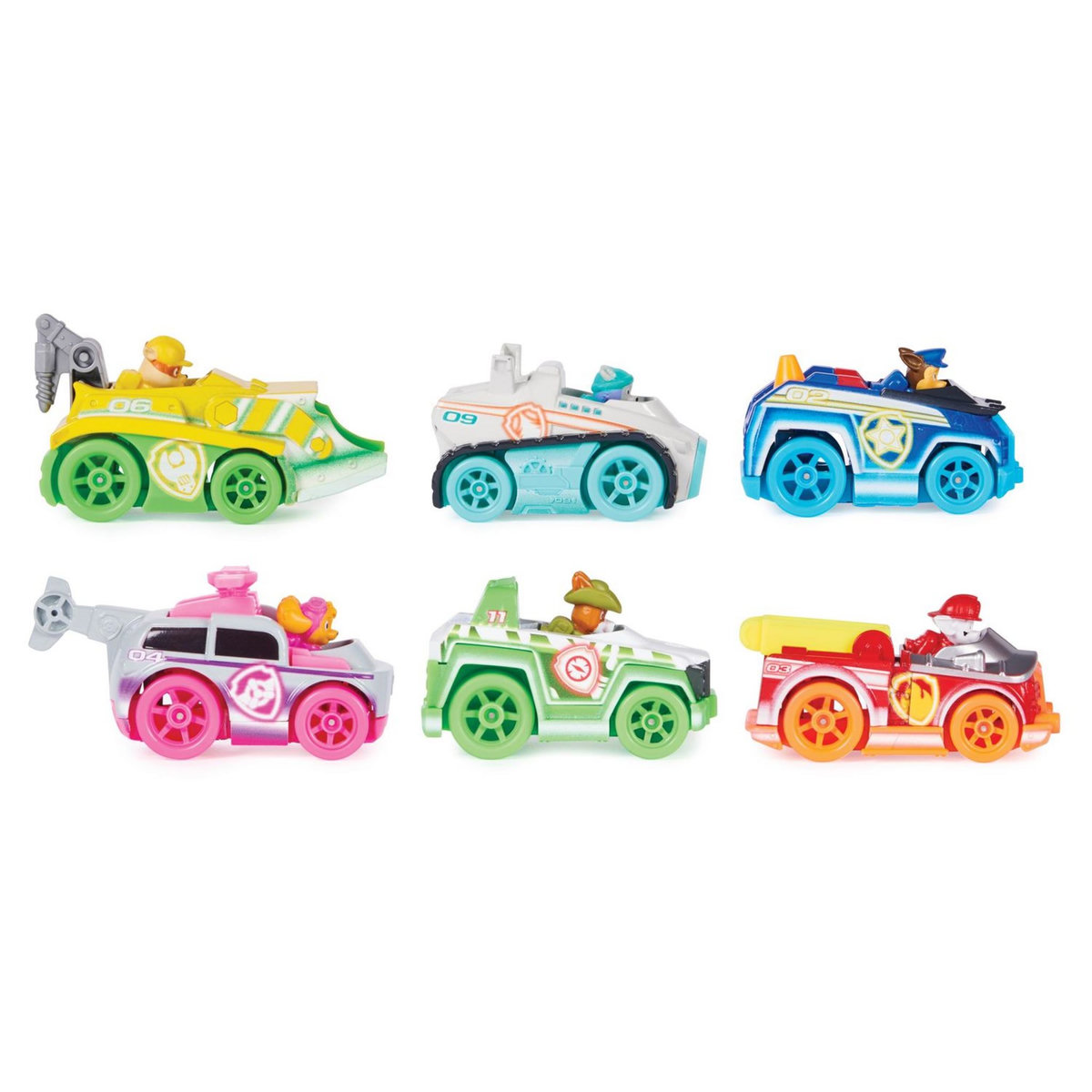 SPIN MASTER Pack de 6 Véhicules Néon True Métal - La Pat' Patrouille