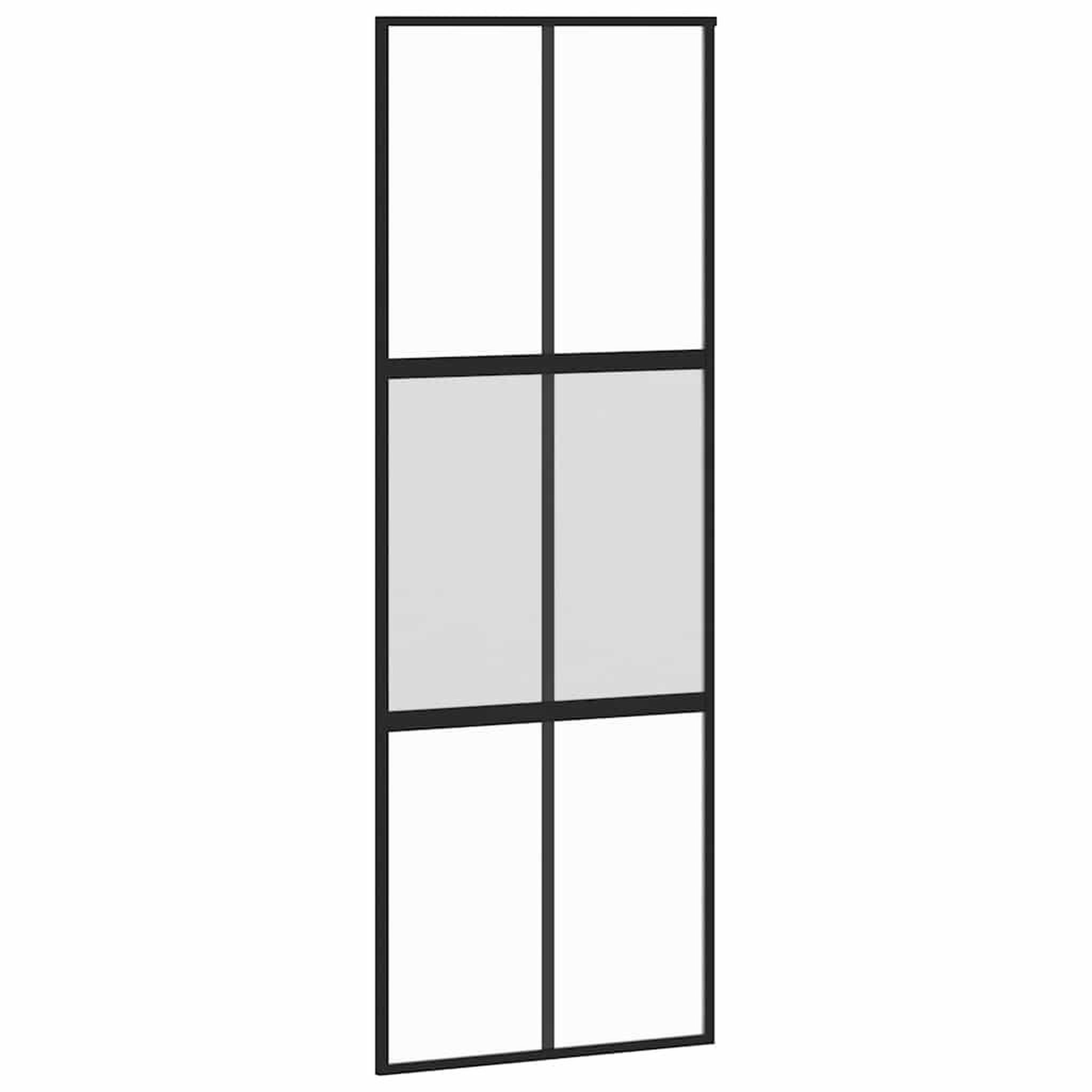 Voir la diapositive 5 : VIDAXL Porte coulissante kit quincaillerie noir 76x205 cm verre trempe