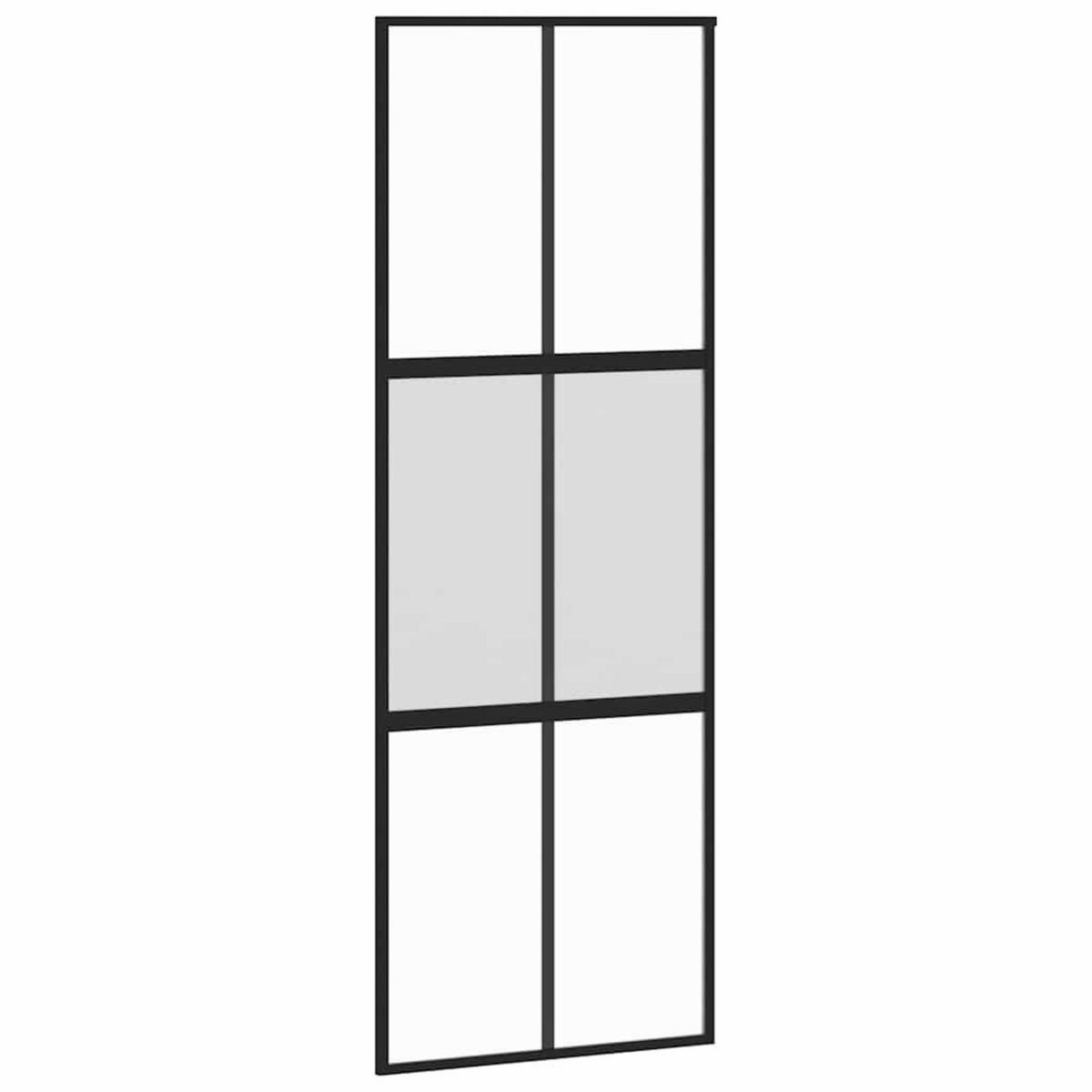 VIDAXL Porte coulissante kit quincaillerie noir 76x205 cm verre trempe