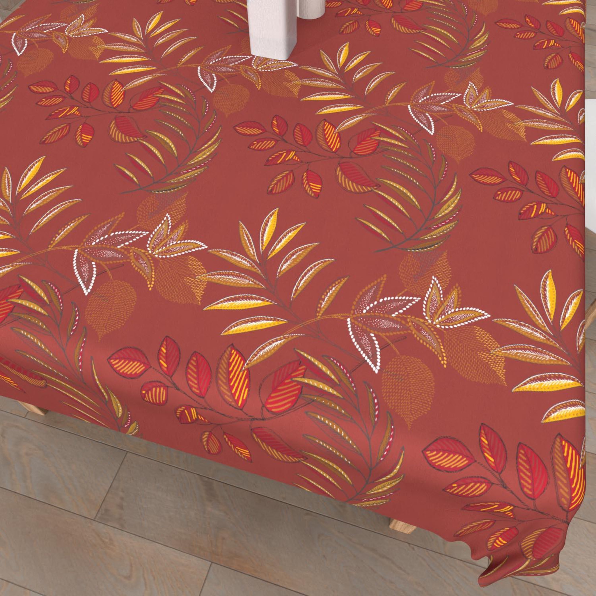 Voir la diapositive 2 : SOLEIL D'OCRE Nappe imprimée anti-tâches FLORES, par Soleil d'Ocre