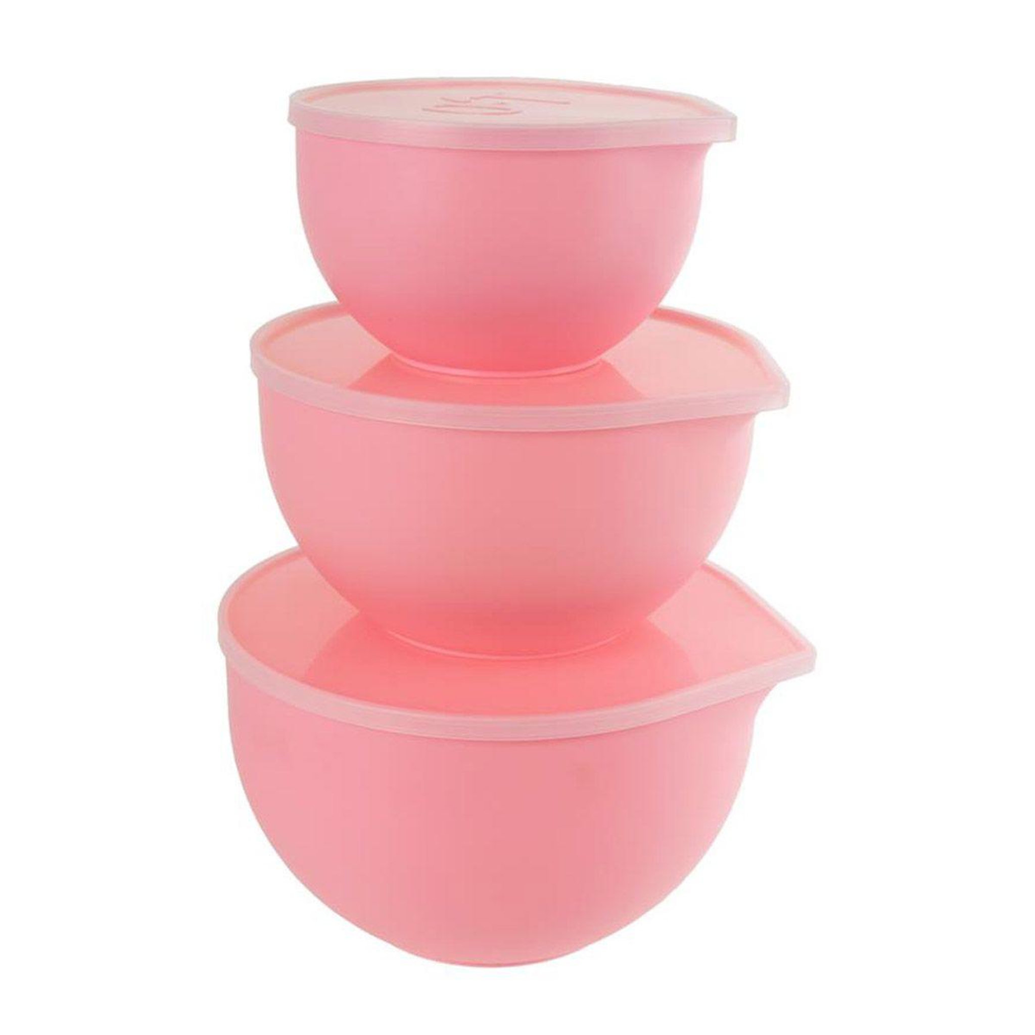 Lily Cook Lot de 3 bols pâtissiers  couvercles  24cm rose