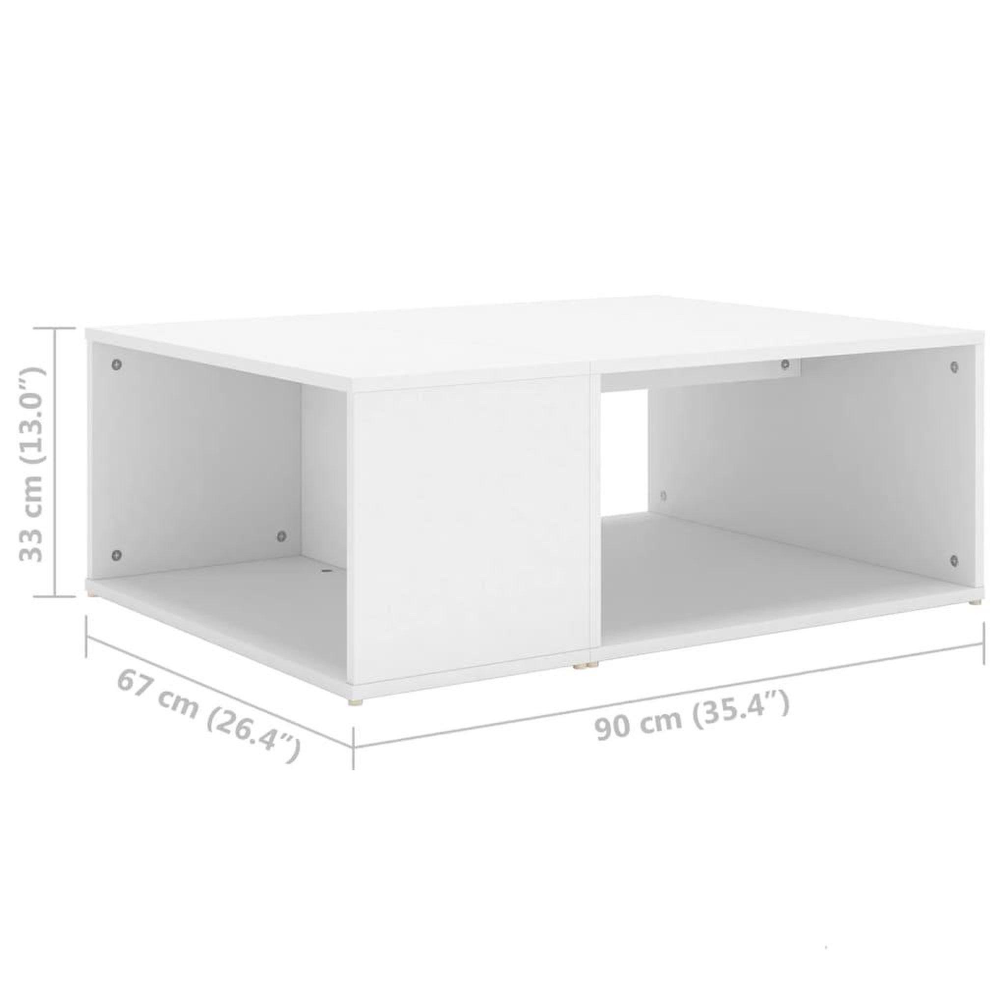 Voir la diapositive 6 : VIDAXL Table basse blanc 90x67x33 cm bois d'ingenierie