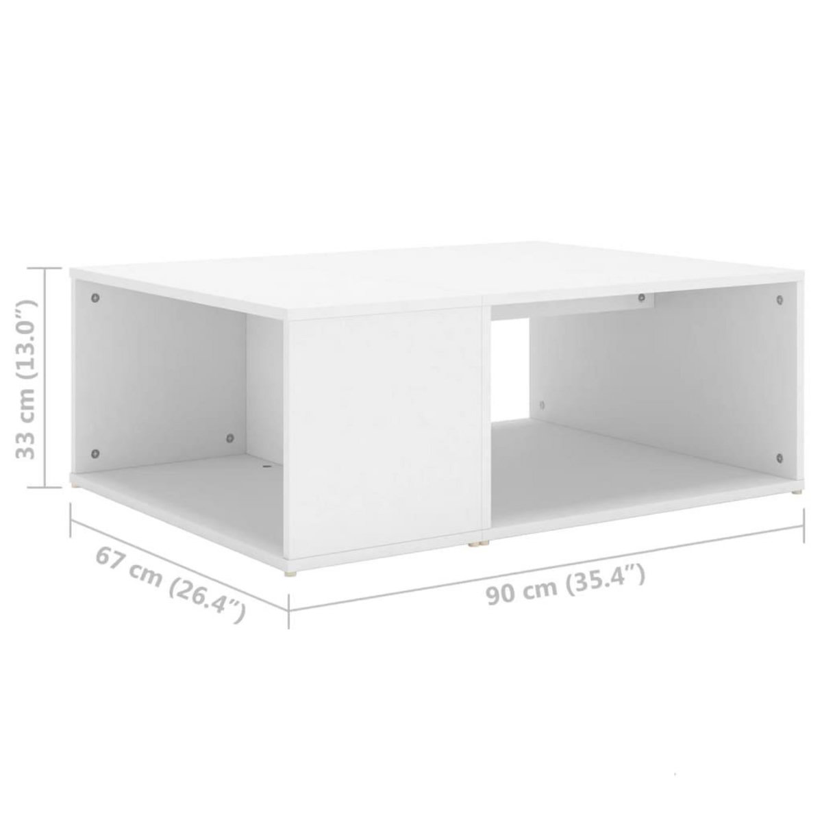 VIDAXL Table basse blanc 90x67x33 cm bois d'ingenierie