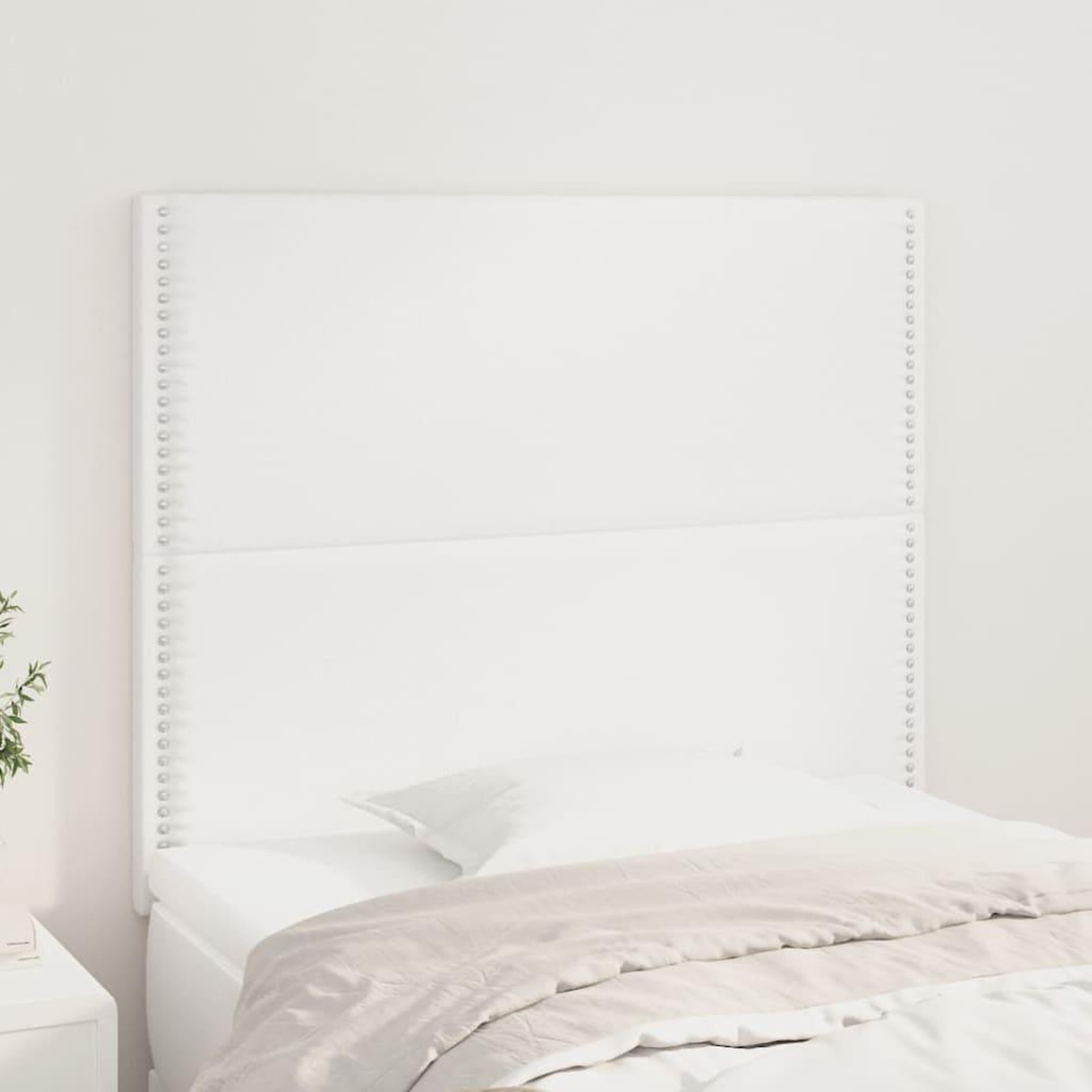 Voir la diapositive 1 : VIDAXL Tetes de lit 2 pcs Blanc 90x5x78/88 cm Similicuir