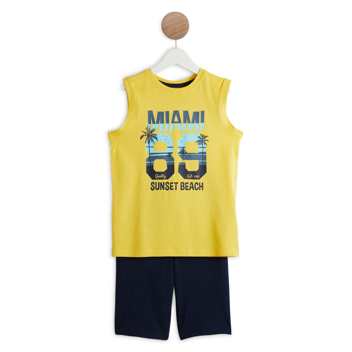 Débardeur Style Miami Daytona Beach - Gris Et Blanc, Taille L Junior, Très Bon état