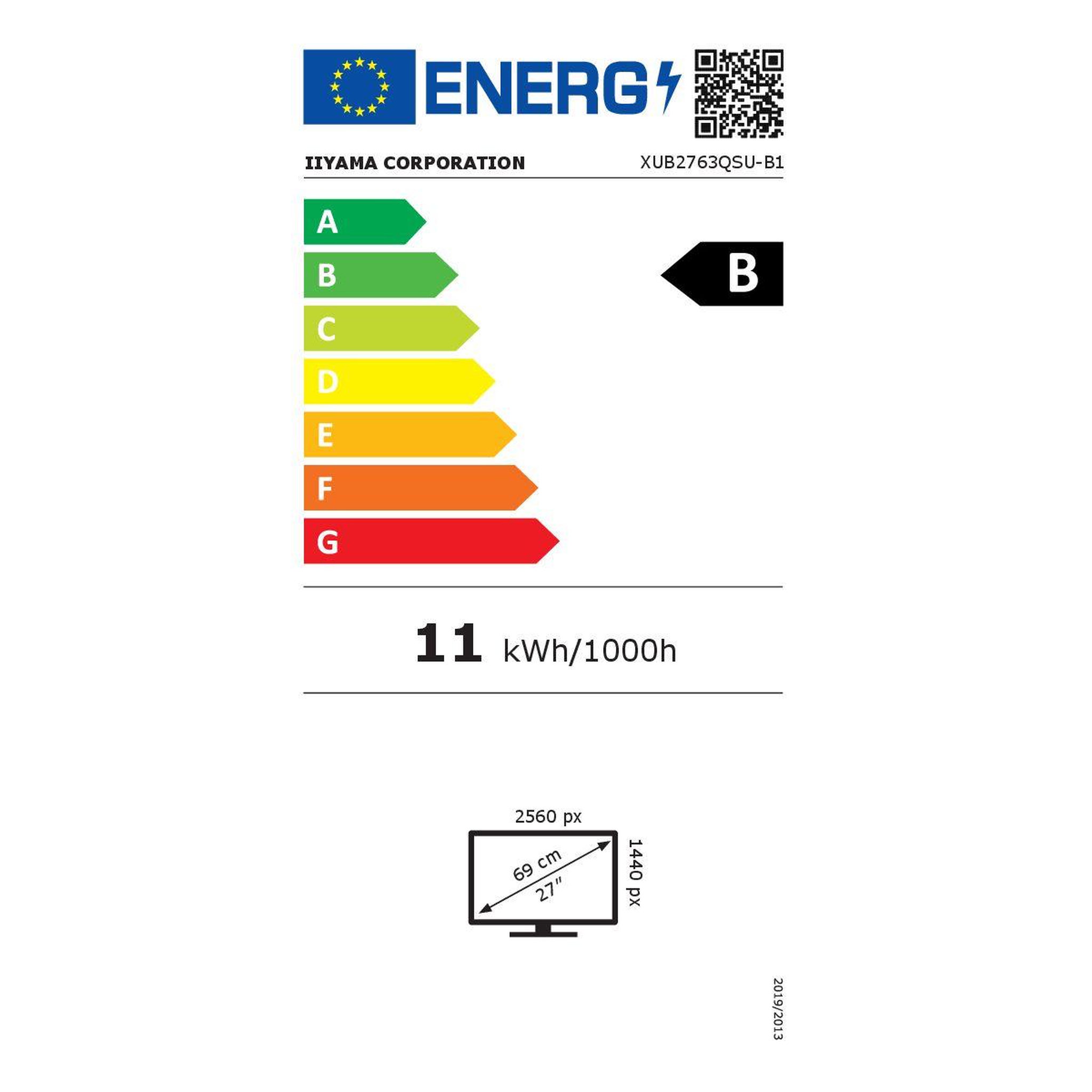Voir la diapositive 6 : Iiyama Ecran PC PROLITE XUB2763QSU-B1 27'' Plat IPS