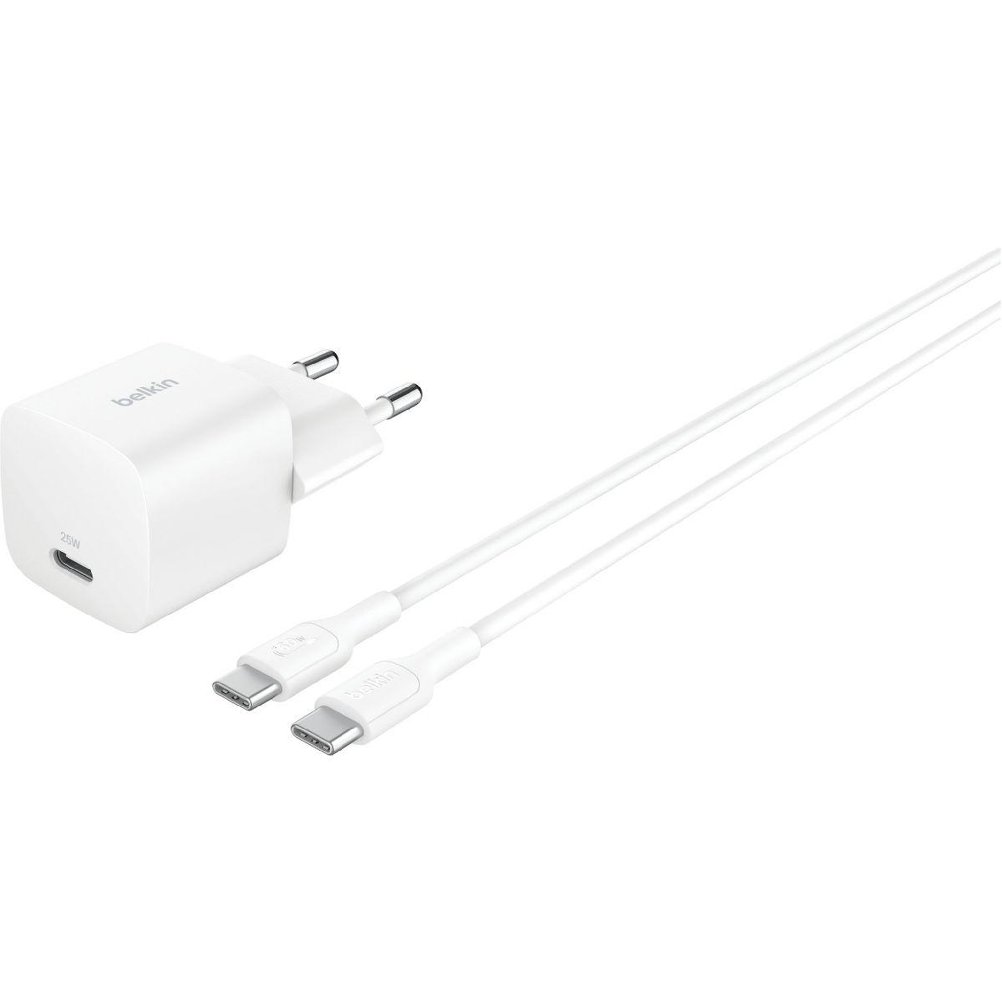Voir la diapositive 2 : Belkin Chargeur 25w usb-c blanc