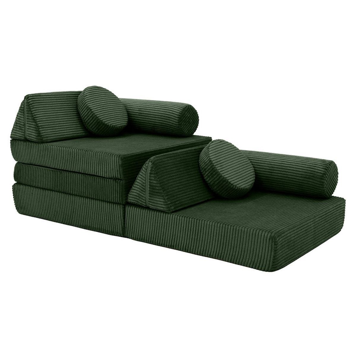 BEST MOBILIER Ines - canapé droit 2 places en velours côtelé