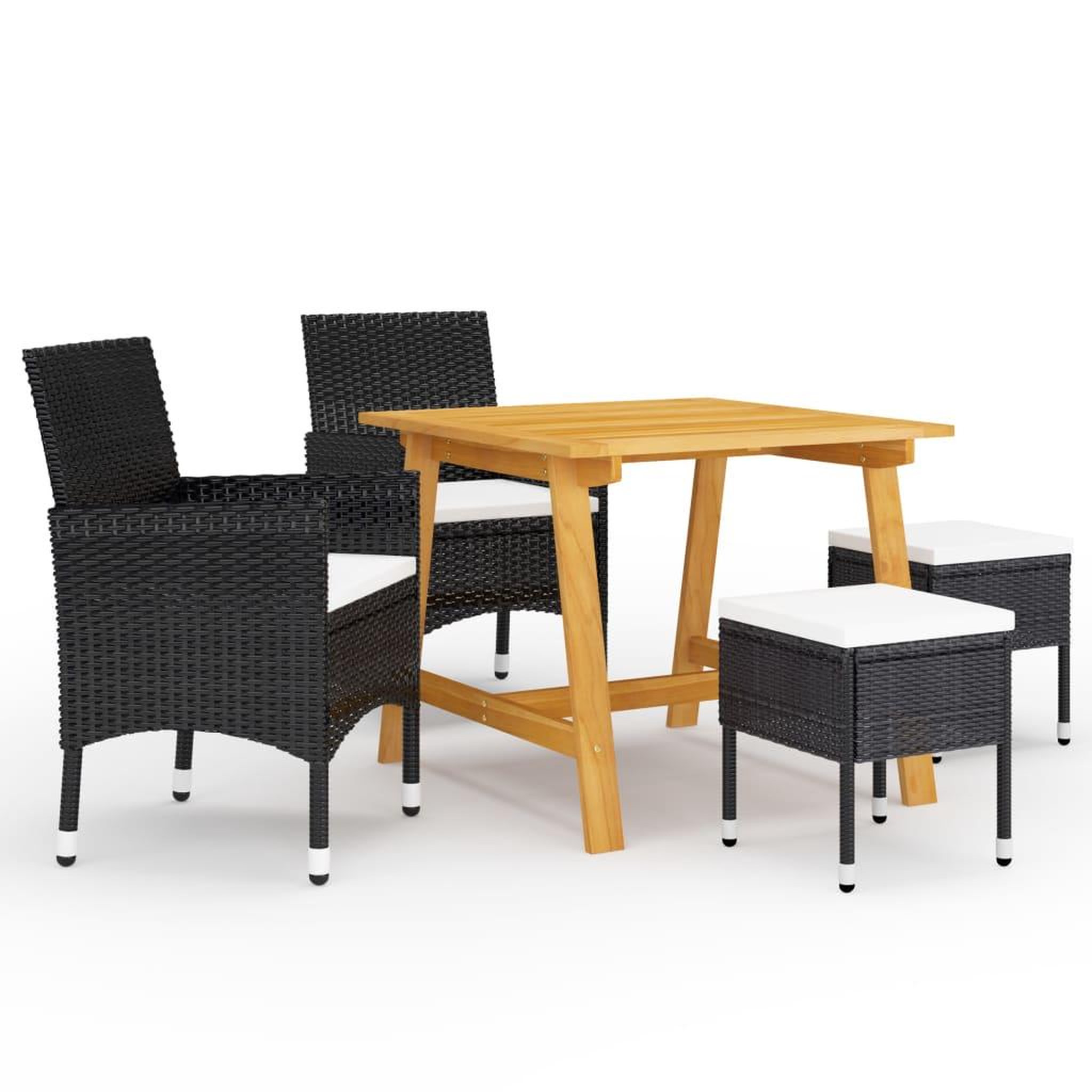 VIDAXL Ensemble a manger de jardin 5 pcs Noir