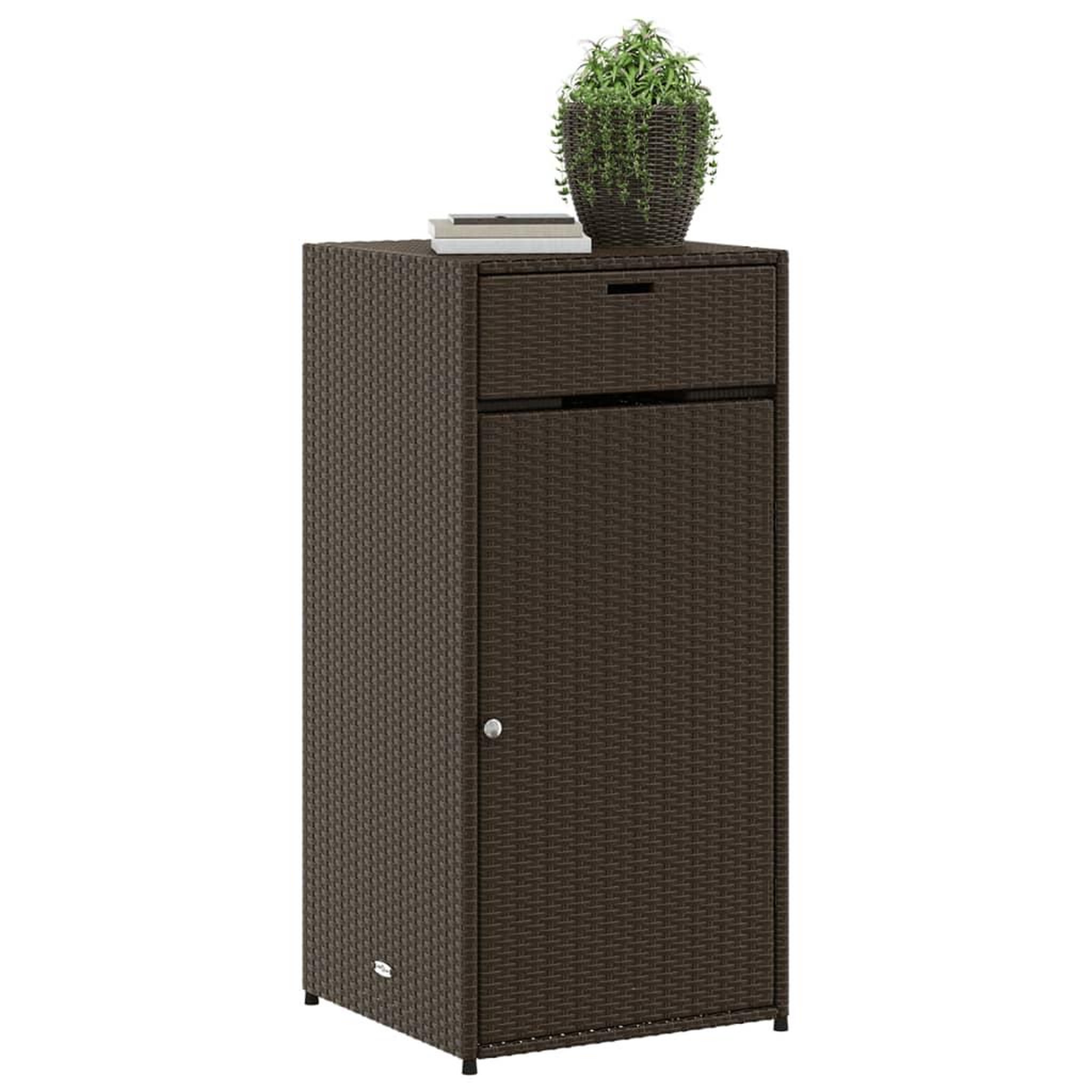 Voir la diapositive 4 : VIDAXL Armoire de rangement jardin marron 55x55x111 cm resine tressee