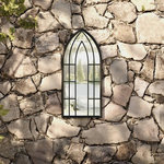 VIDAXL Miroir de jardin Noir 70x30 cm Fer pour utilisation exterieure