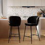 Voir la diapositive 2 : Rendez vous déco Lot de 2 chaises pour îlot central 66,3 cm en tissu bouclé noir-Groom