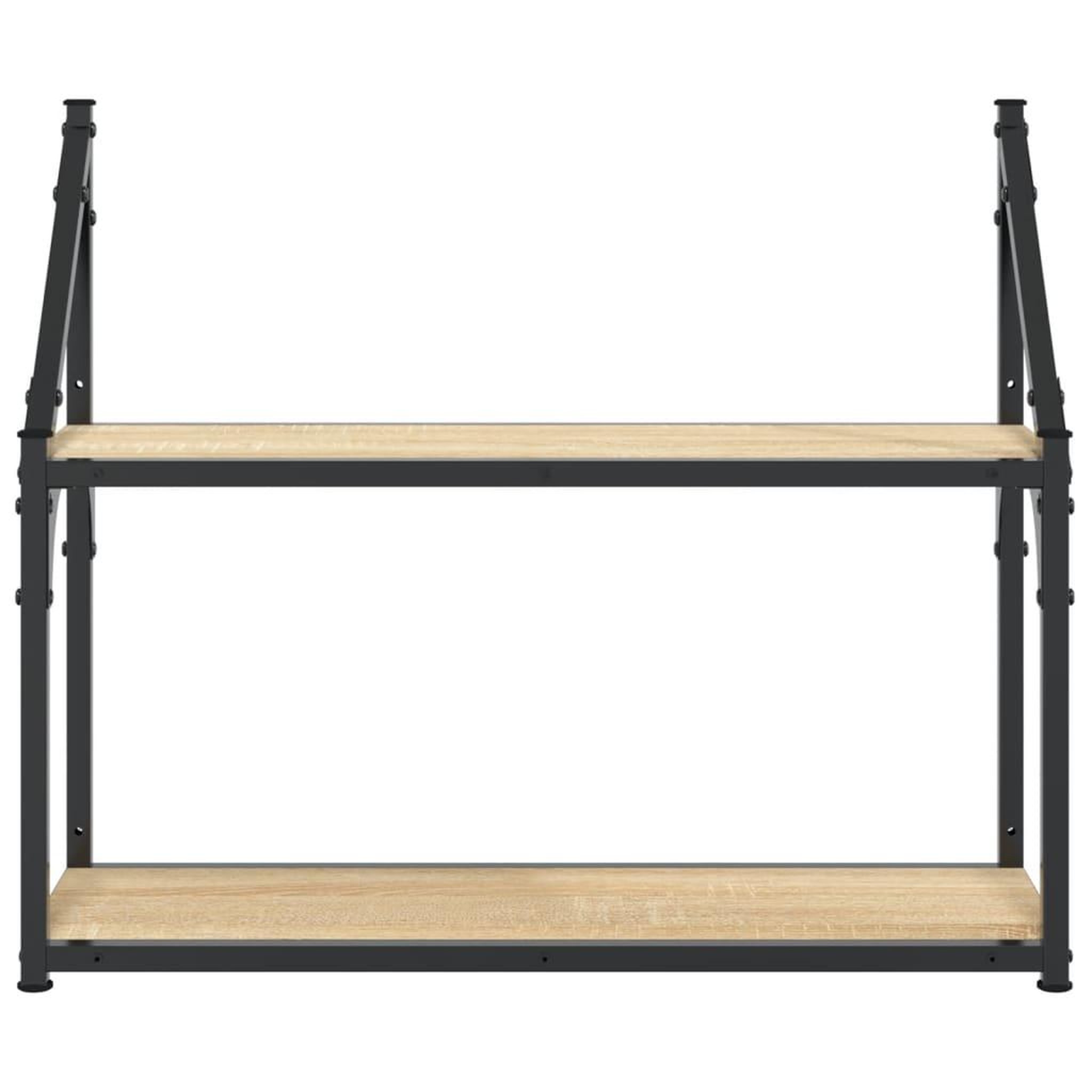 Voir la diapositive 4 : VIDAXL Etagere murale 2 niveaux chene sonoma 60x21x51 cm