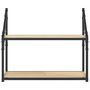 Voir la diapositive 4 : VIDAXL Etagere murale 2 niveaux chene sonoma 60x21x51 cm