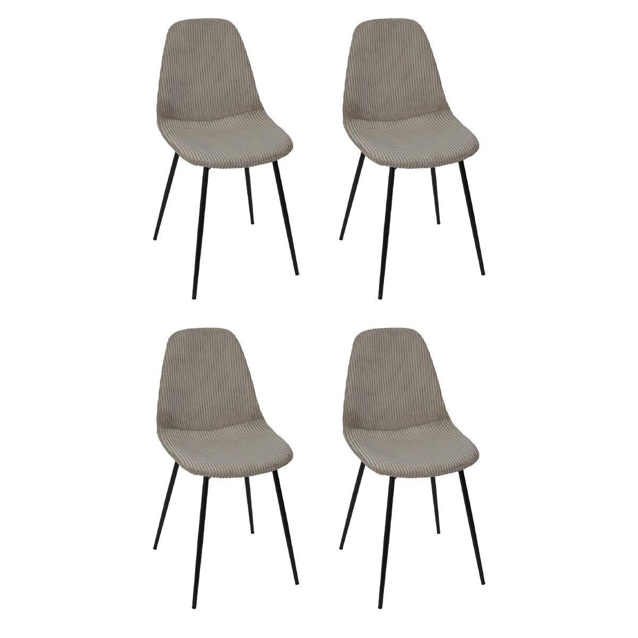 The Home Deco Factory Lot de 4 chaises côtelé  scott  85cm taupe
