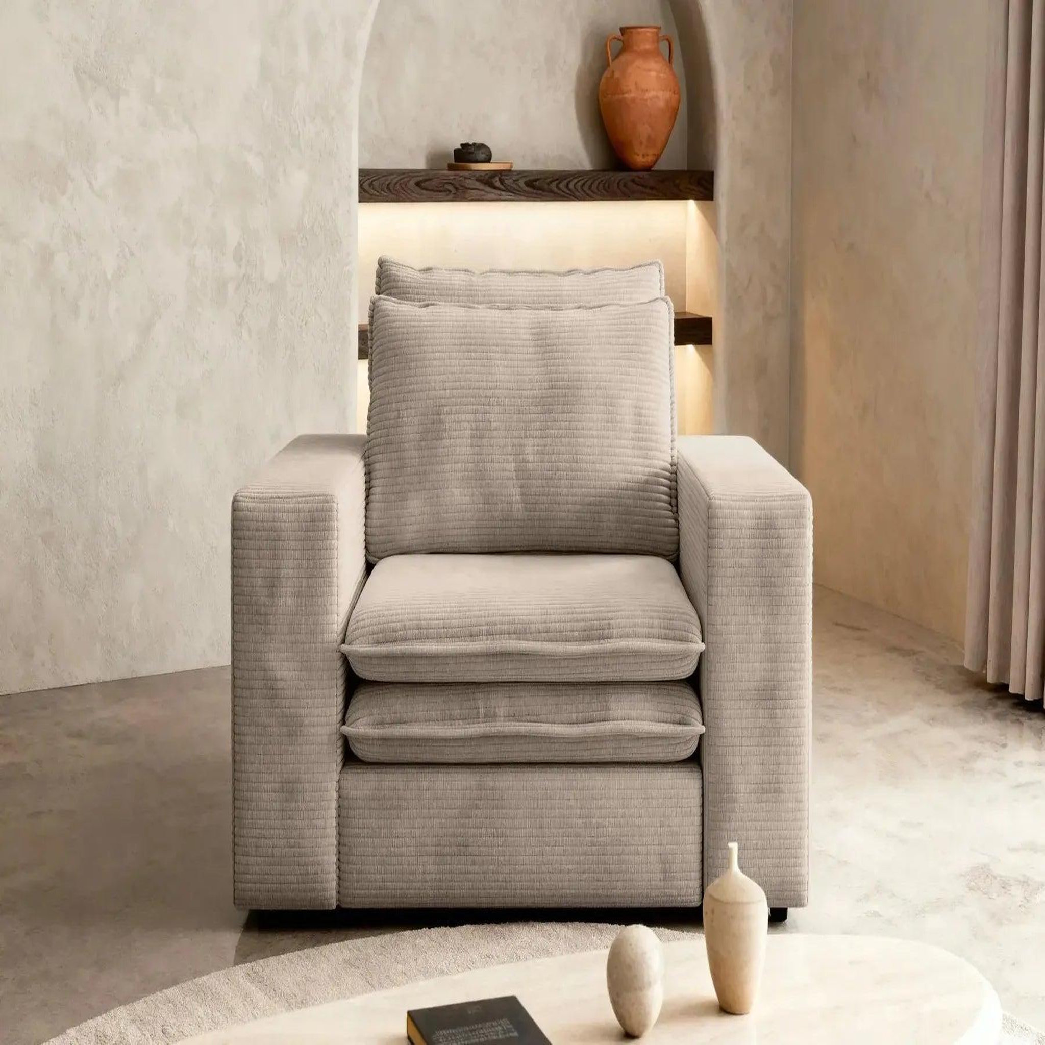 Voir la diapositive 3 : CASANOVA PARIS Oscar - fauteuil en velours côtelé