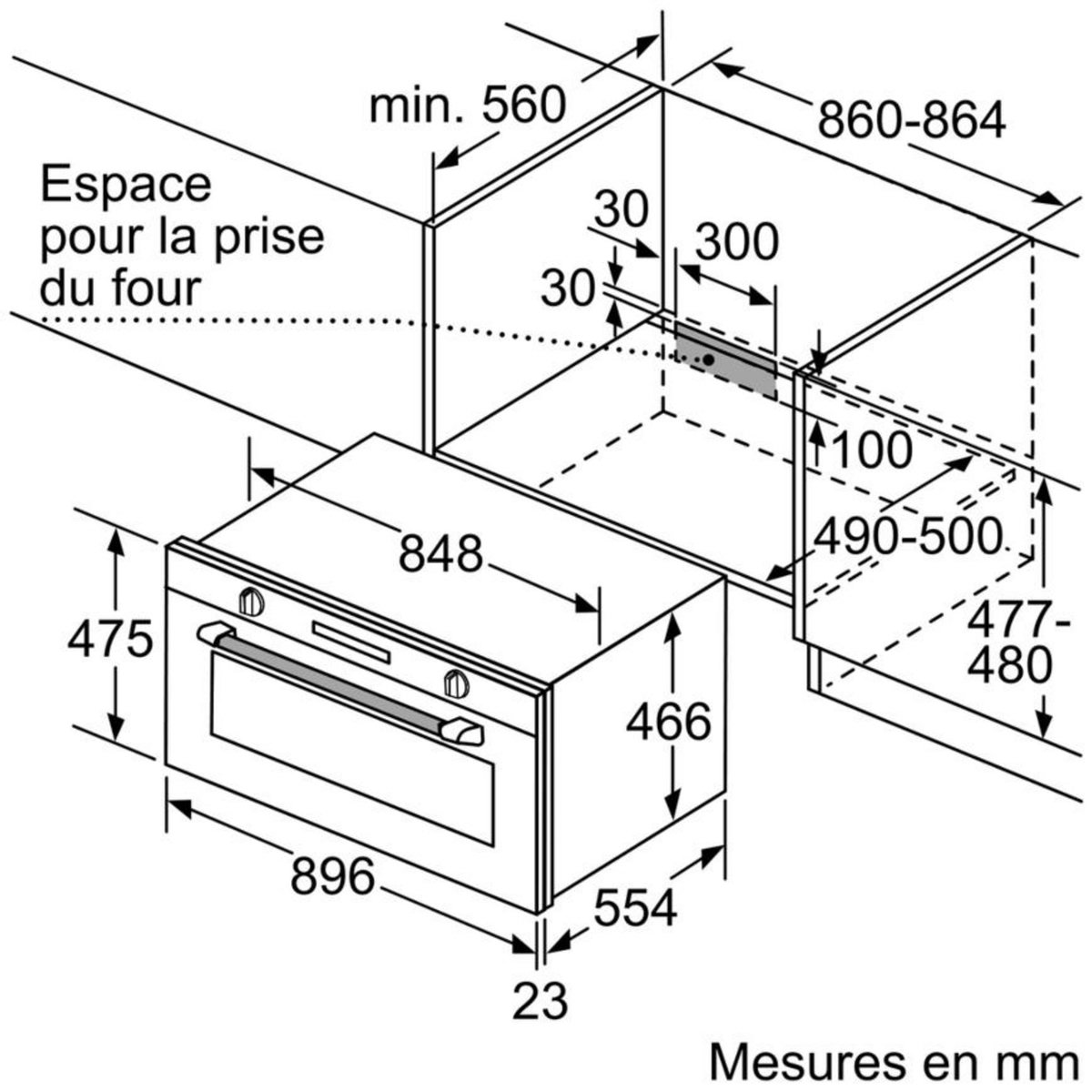 Siemens Four intégrable 85l 90cm a+ catalyse inox - vb558c0s0