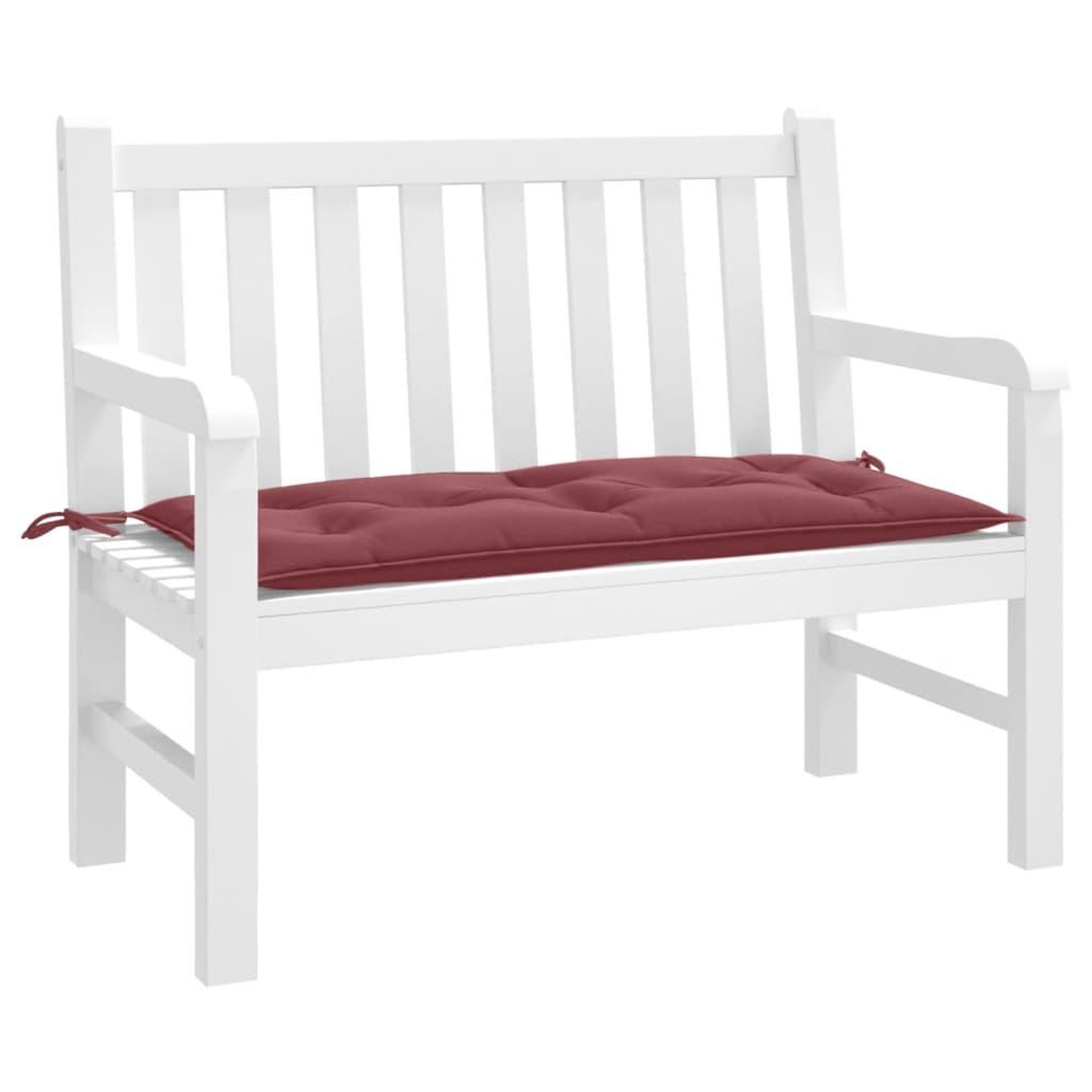 VIDAXL Coussin de banc de jardin rouge bordeaux melange tissu