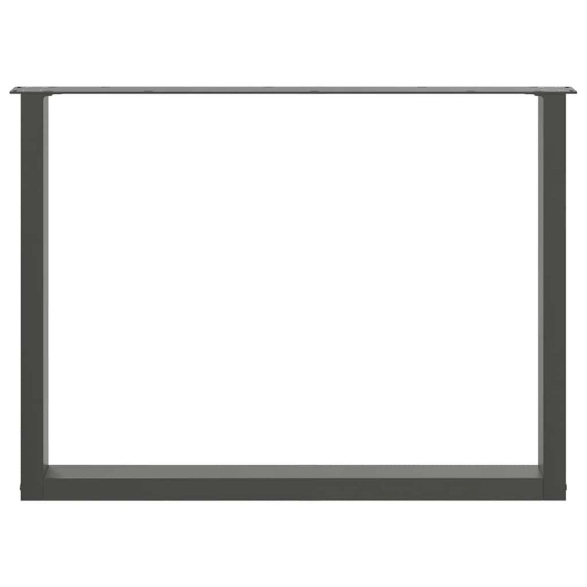 VIDAXL Pieds de table a manger forme de U 2 pcs 100x(72-73) cm acier