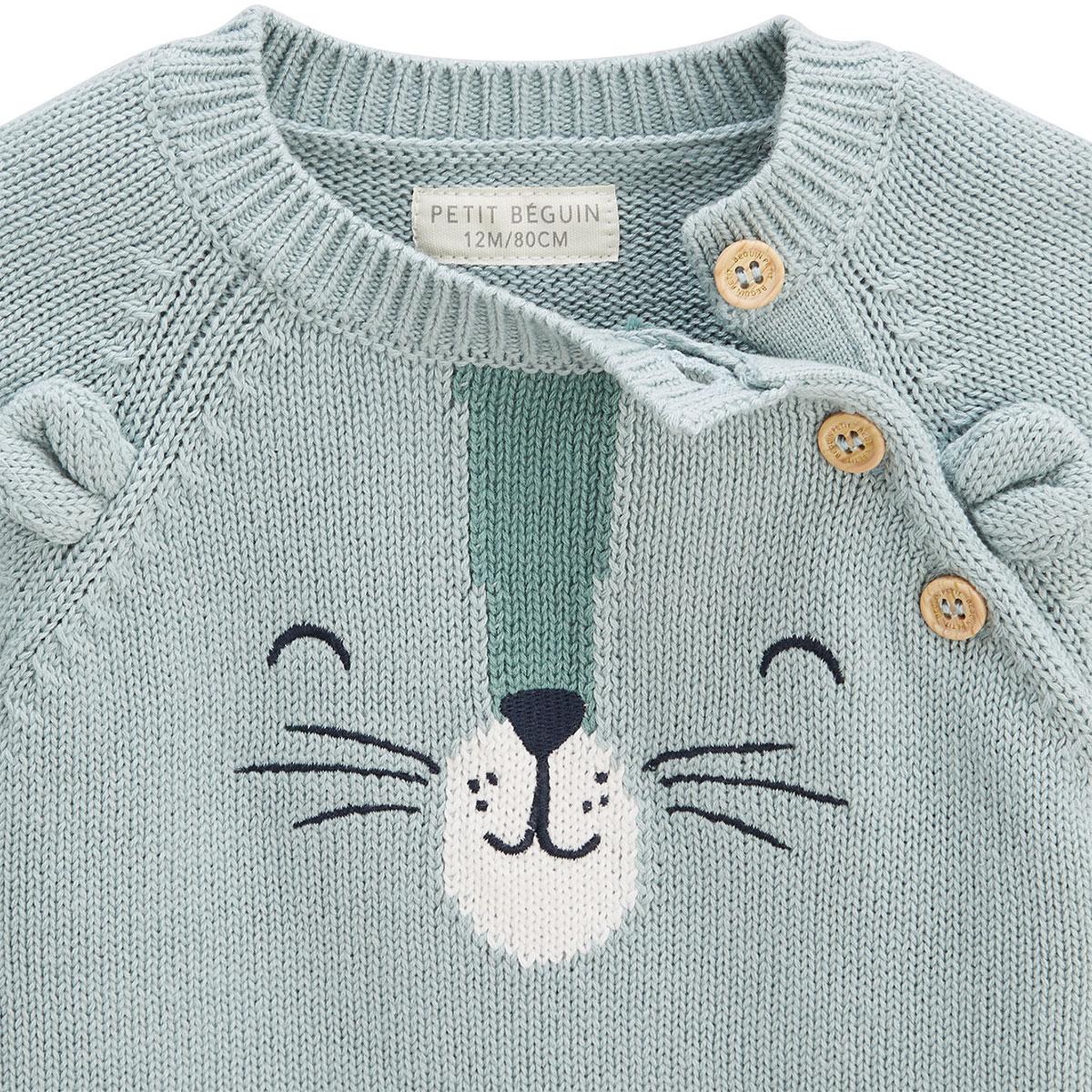 Voir la diapositive 3 : Petit Béguin Pull enfant en tricot Oscar
