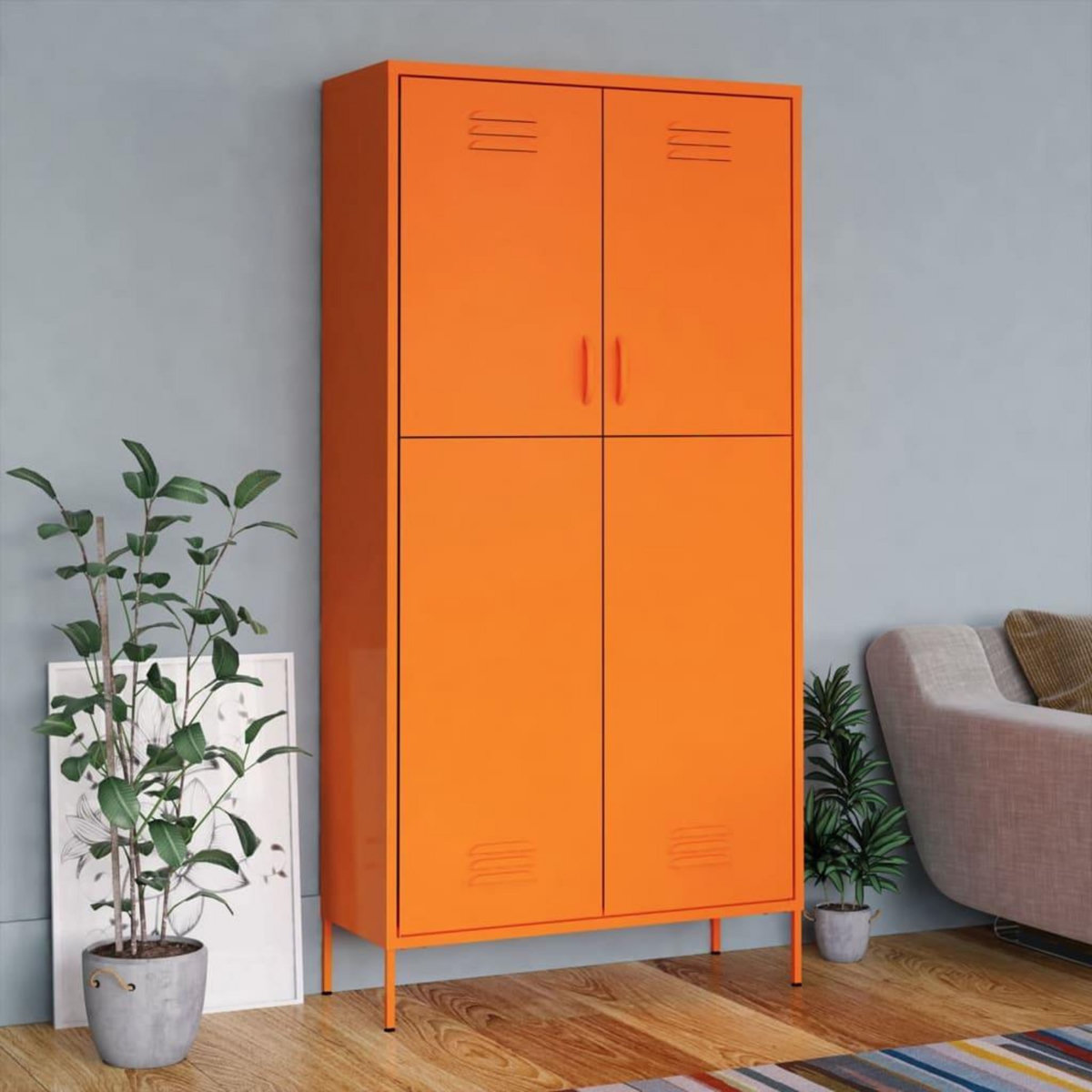 VIDAXL Garde-robe Orange 90x50x180 cm Acier