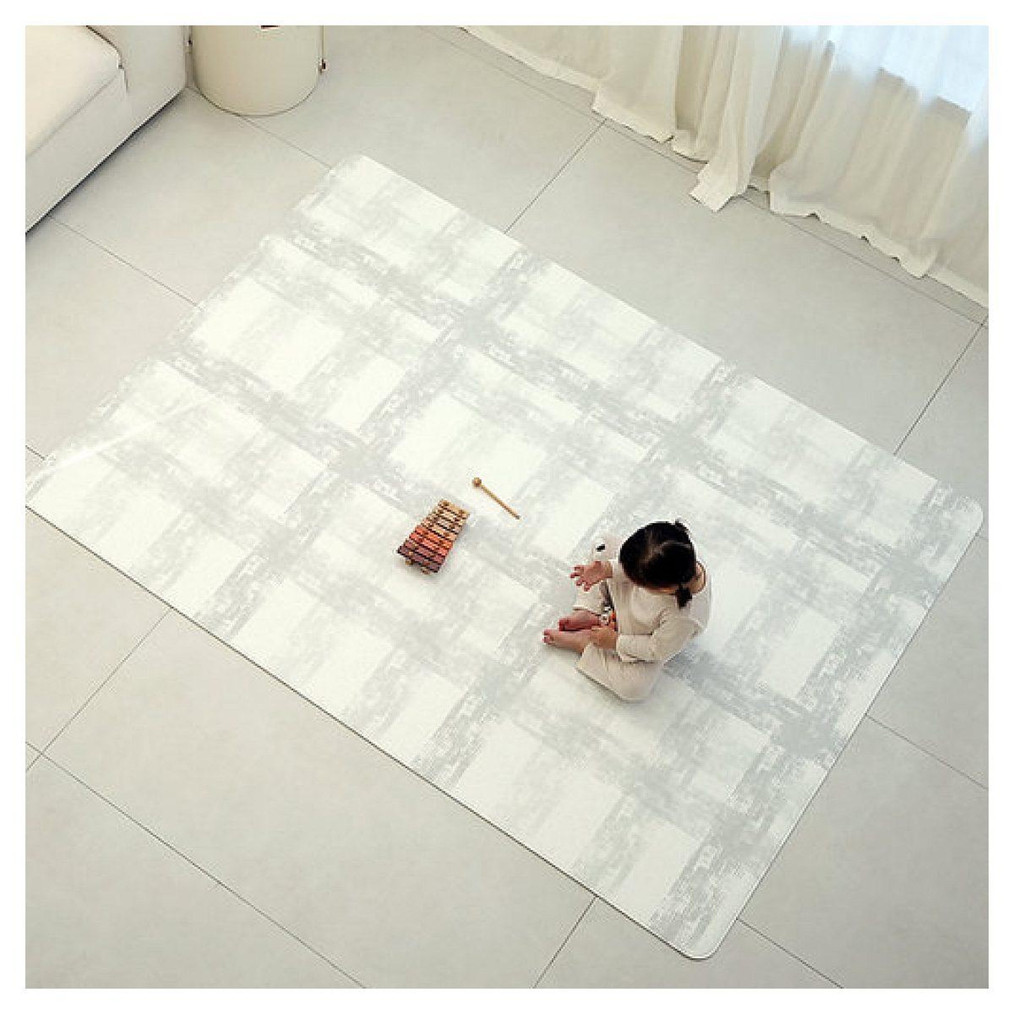 Voir la diapositive 2 : DWINGULER Tapis de jeu réversible croisillons  and  ardoise